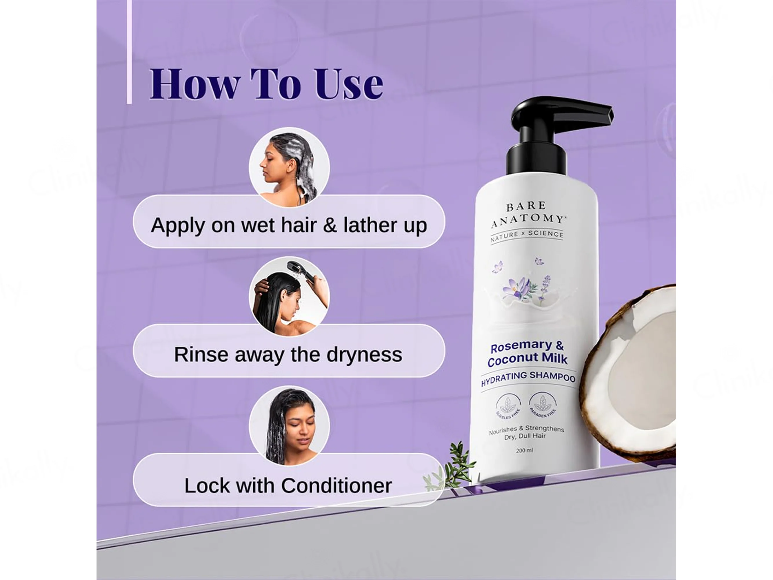 Bare Anatomy Rosemary & Coconut Milk Hydrating Shampoo - Image 6