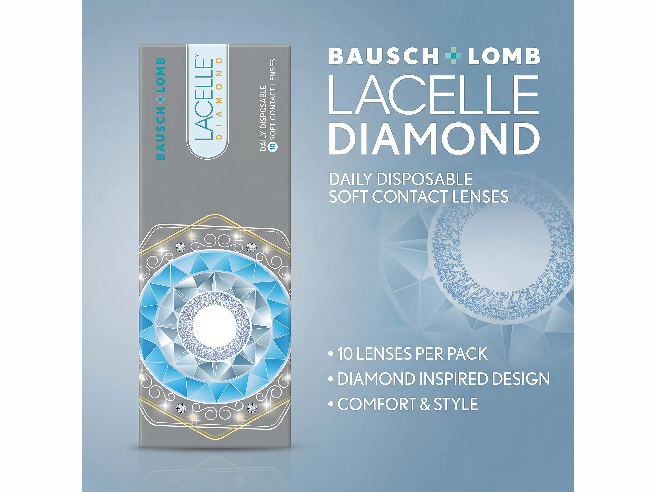 Bausch & Lomb Lacelle Diamond Daily Disposable Colored Contact Lens - D-Brown - Image 3