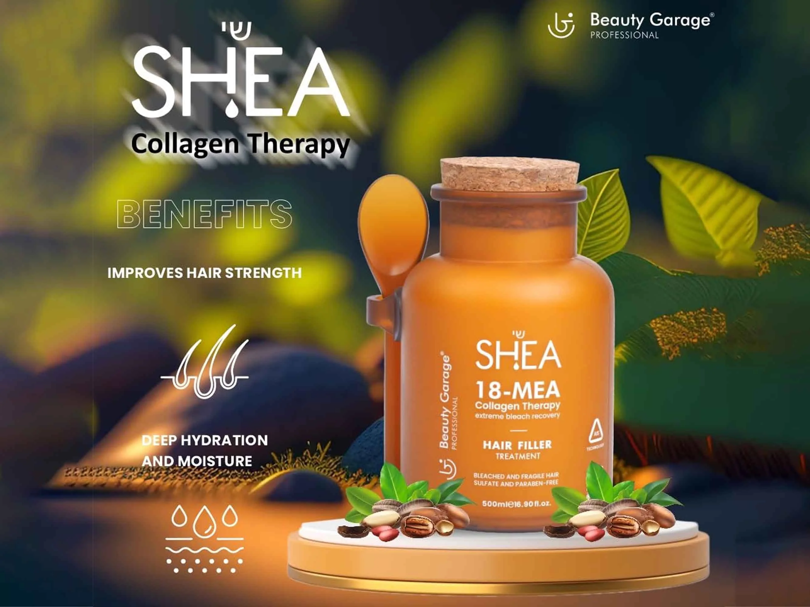 Beauty Garage Shea 18-MEA Collagen Therapy Hair Filler Treatment - Image 2