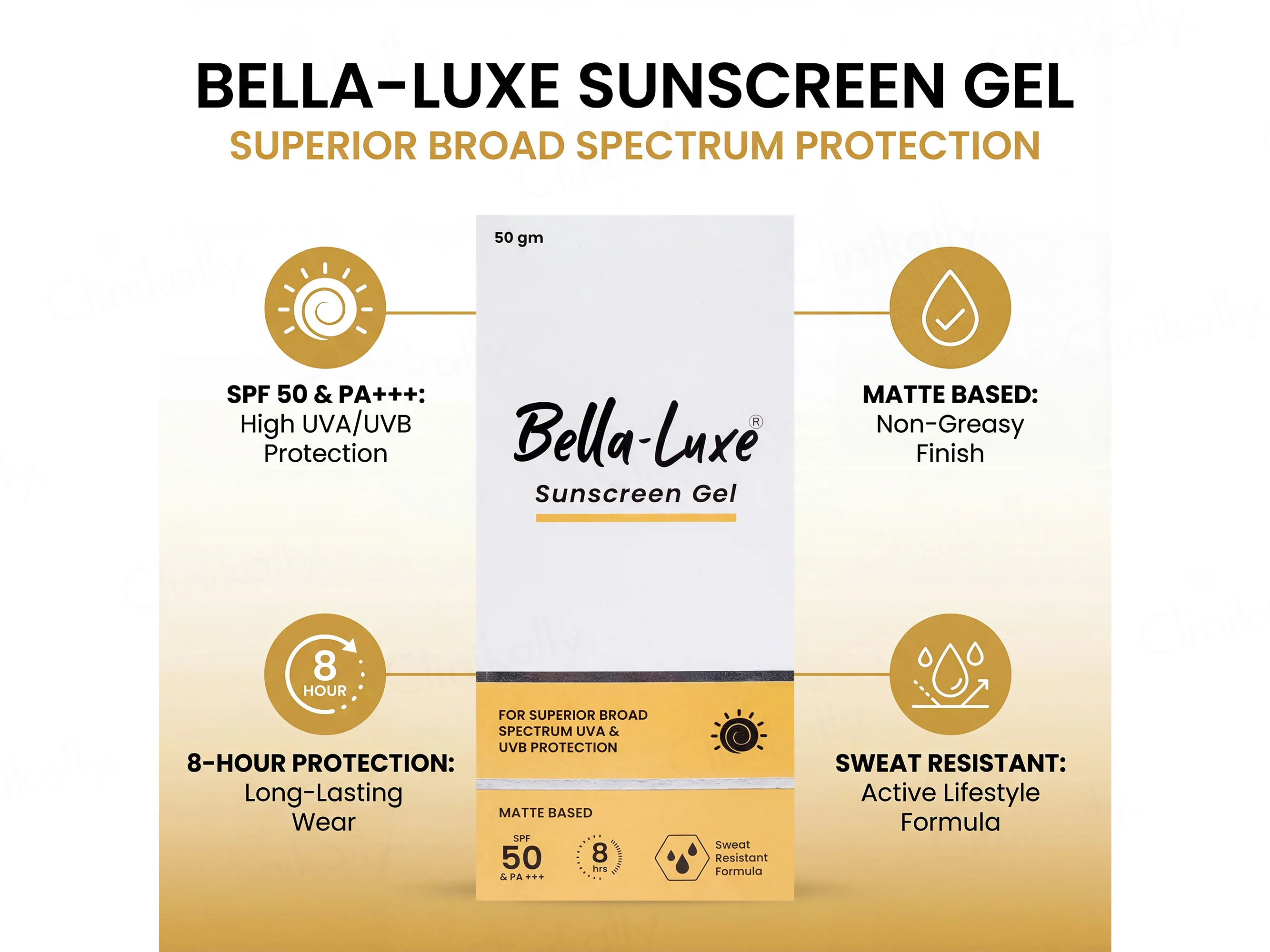 Bella-Luxe Matte Based Sunscreen Gel SPF 50 PA+++ - Image 2