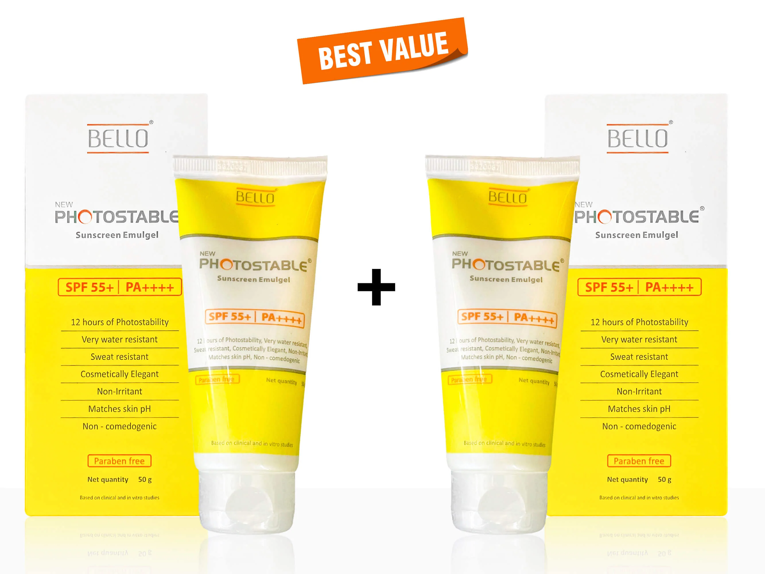 Bello New Photostable Sunscreen Emulgel SPF 55+/PA++++ - Image 4