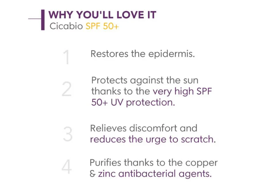 Bioderma Cicabio Creme+ Ultra-Repairing Soothing Cream Sunscreen SPF 50+ - Image 3