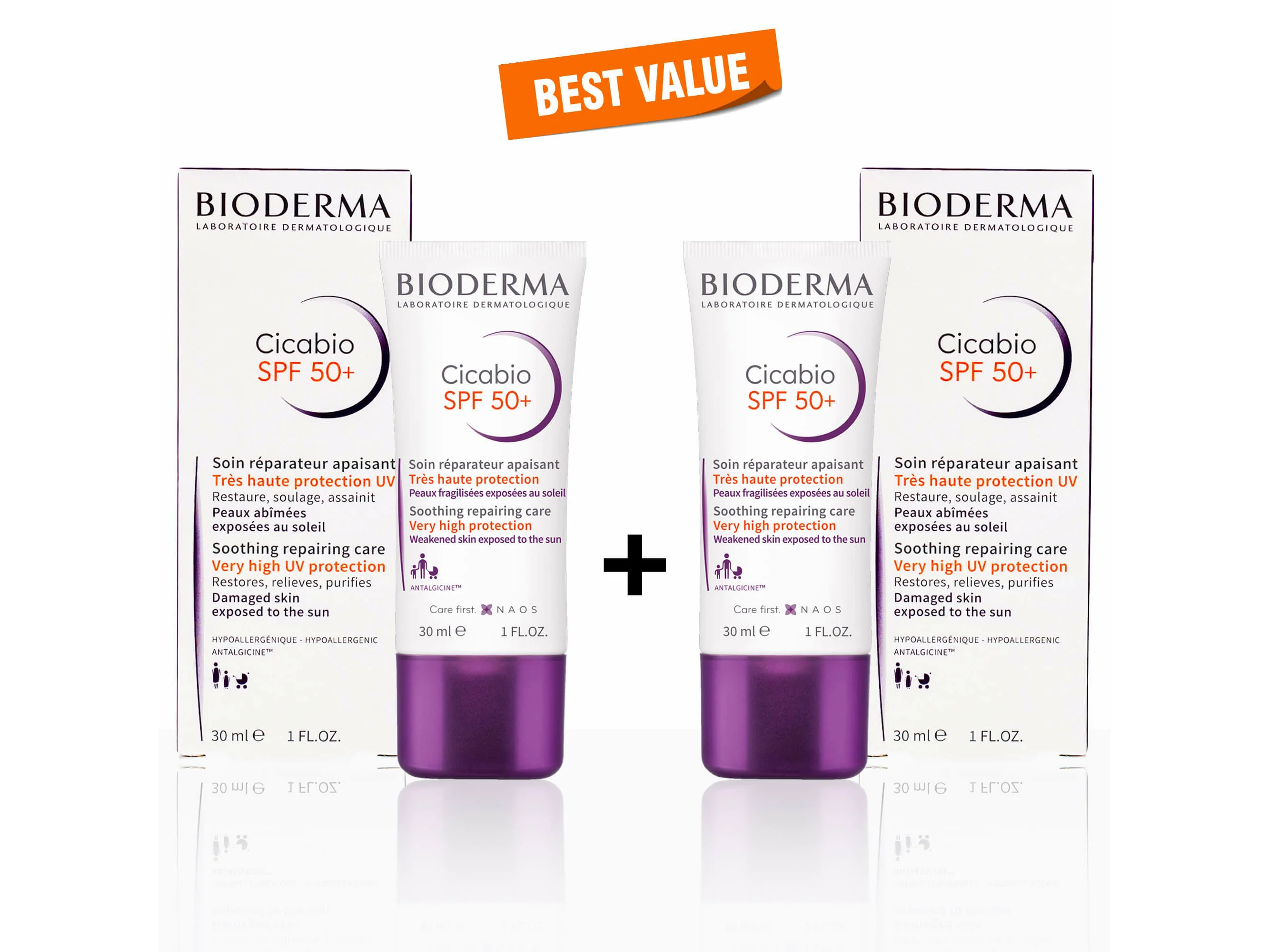 Bioderma Cicabio Creme+ Ultra-Repairing Soothing Cream Sunscreen SPF 50+ - Image 4
