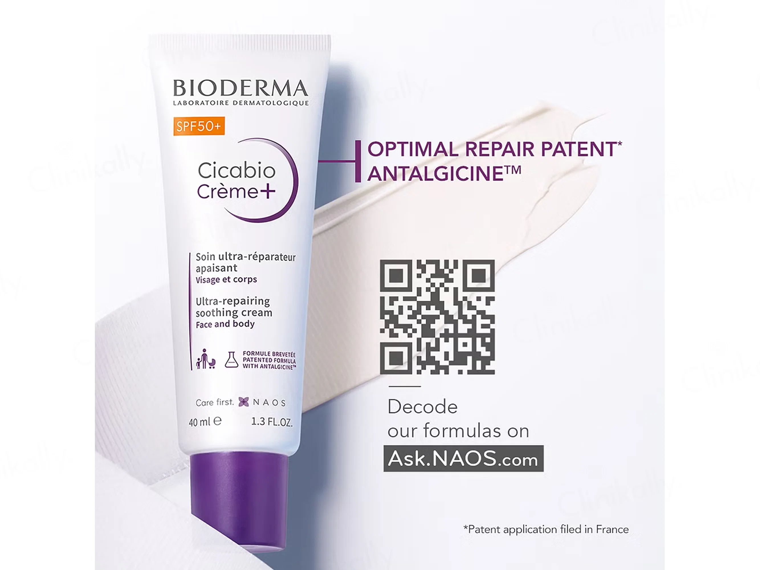 Bioderma Cicabio Creme+ Ultra-Repairing Soothing Cream Sunscreen SPF 50+ - Image 8