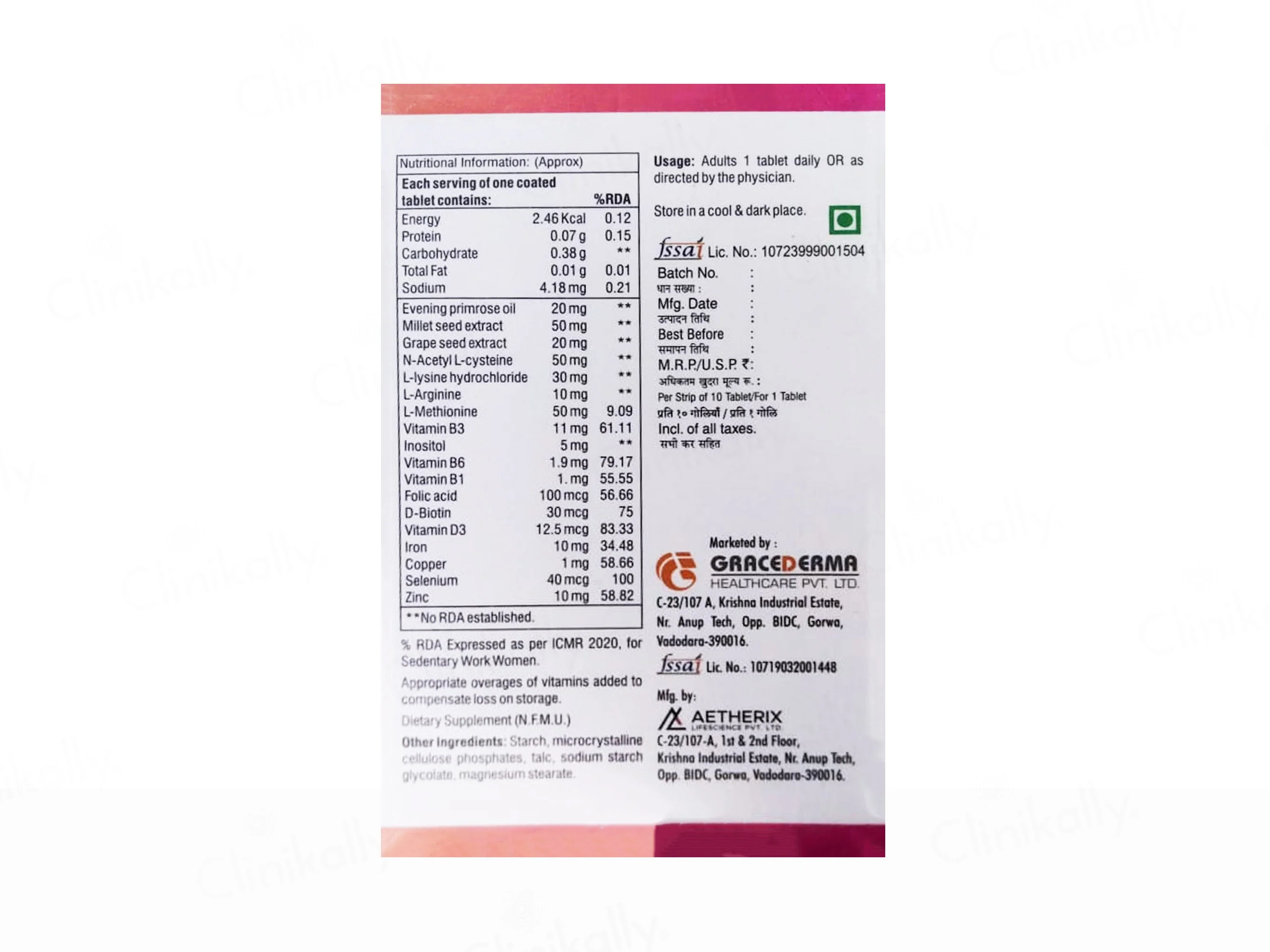 Biograce Eva Nutraceutical Tablet - Image 2
