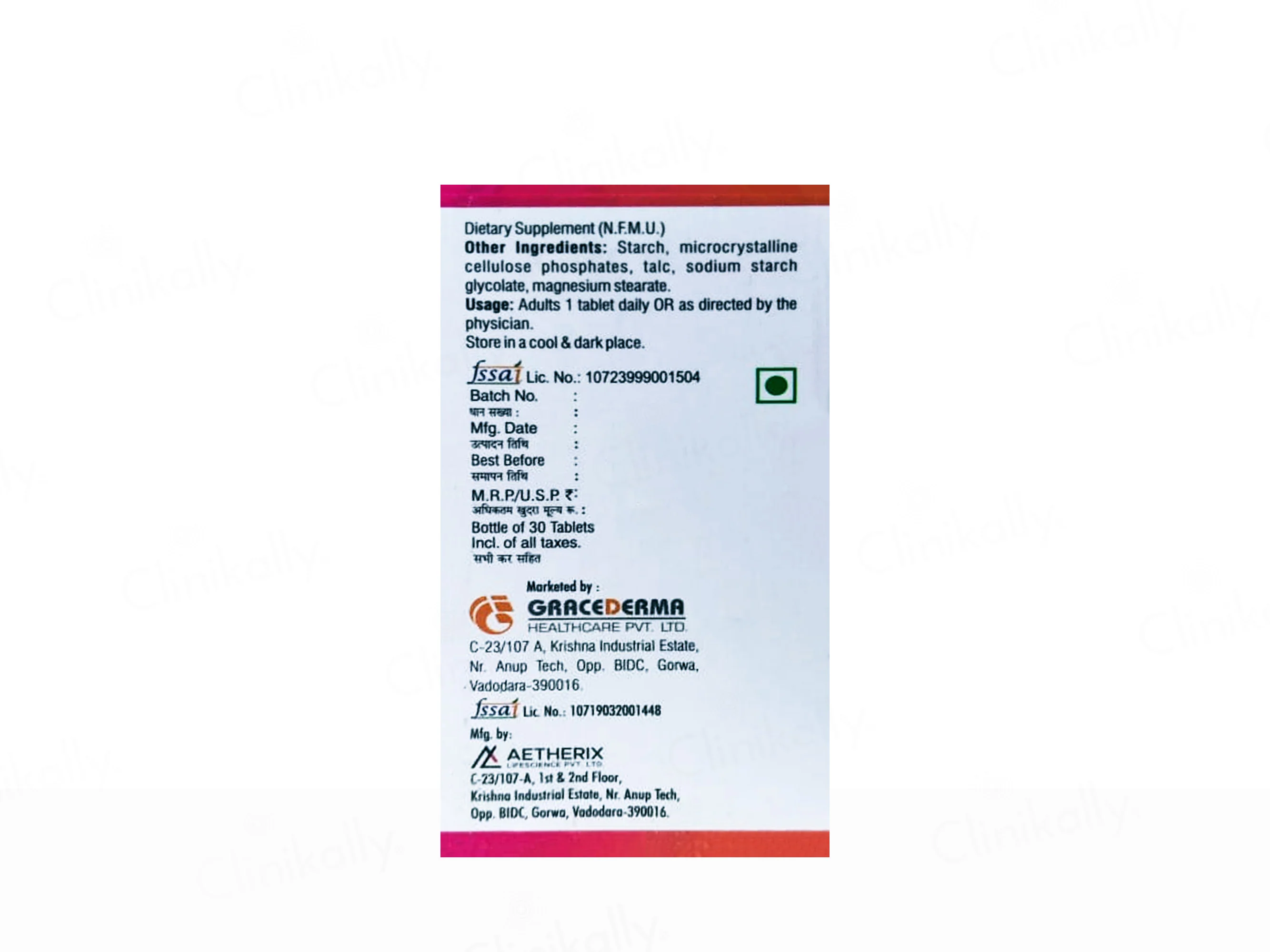 Biograce Eva Nutraceutical Tablet (Bottle) - Image 3