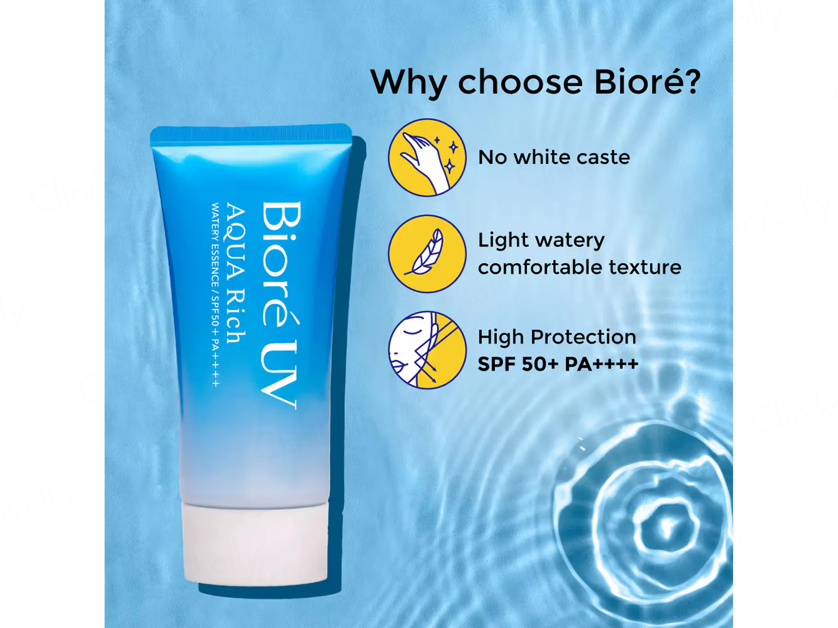Biore UV Aqua Rich Watery Essence Ultra Lightweight Sunscreen SPF 50+ PA++++ - Image 2
