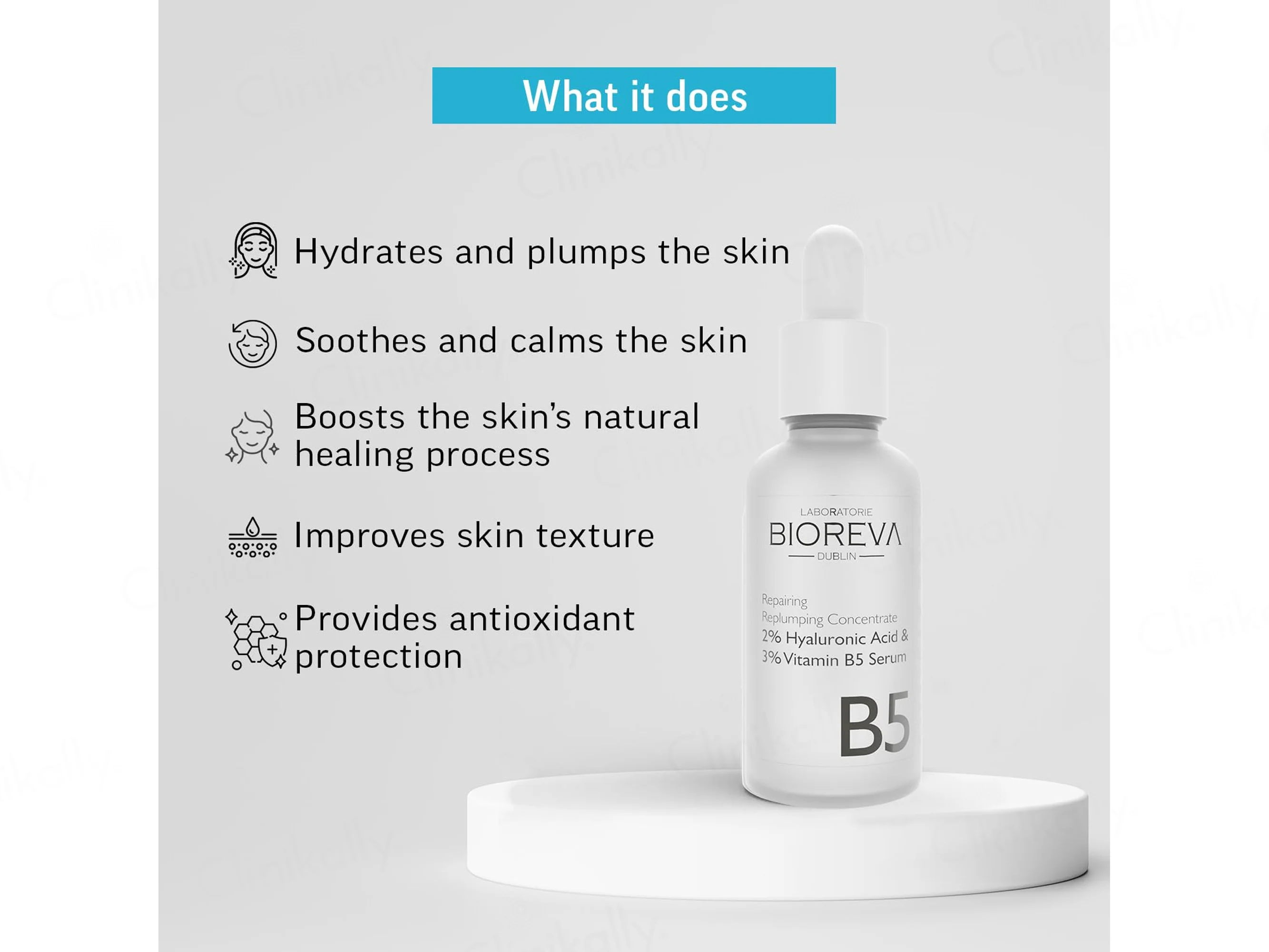 Bioreva 2% Hyaluronic Acid & 3% Vitamin B5 Replumping Concentrate Face Serum - Image 3