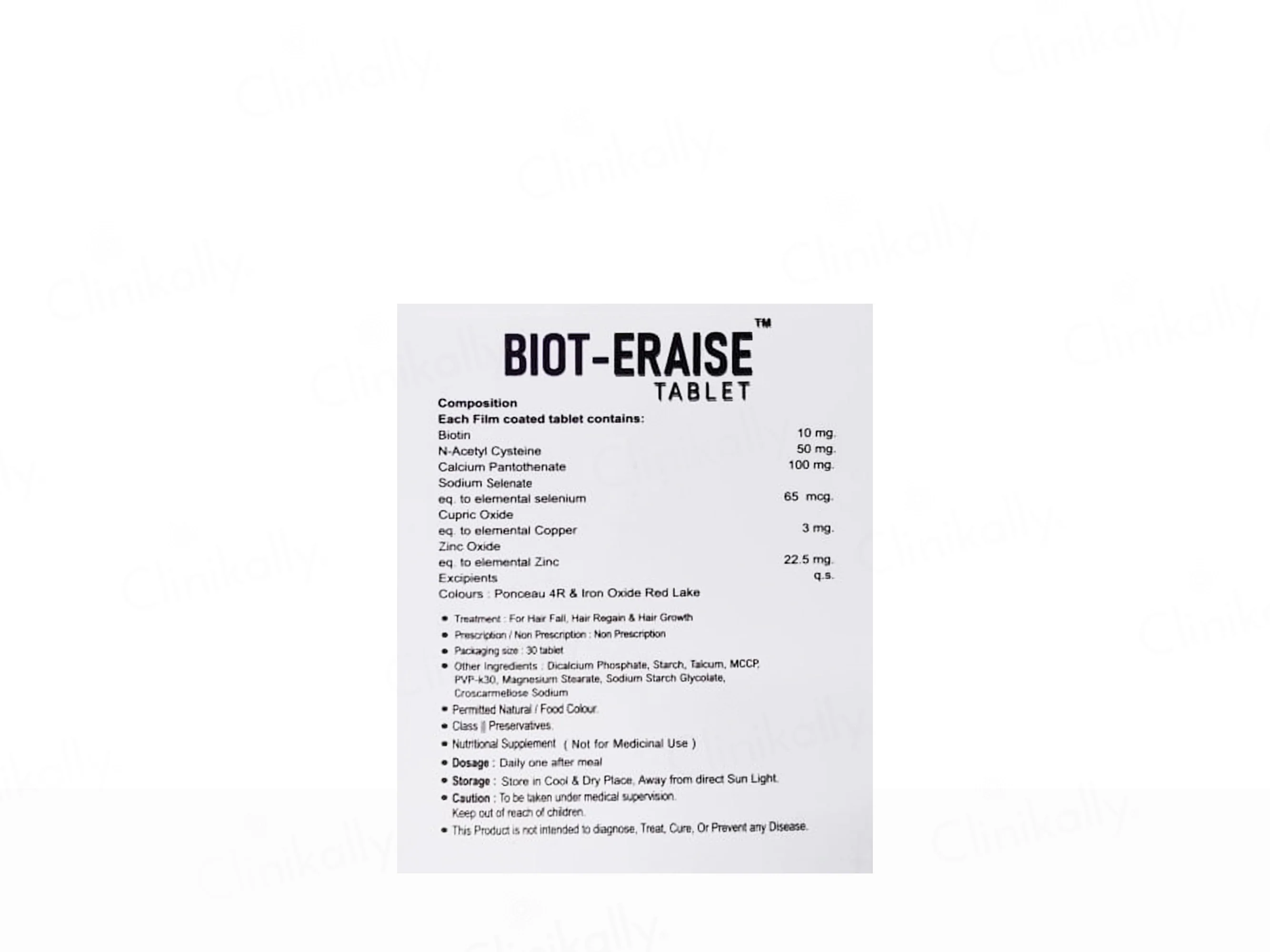 Biot Eraise Hair Growth Tablet - Image 2