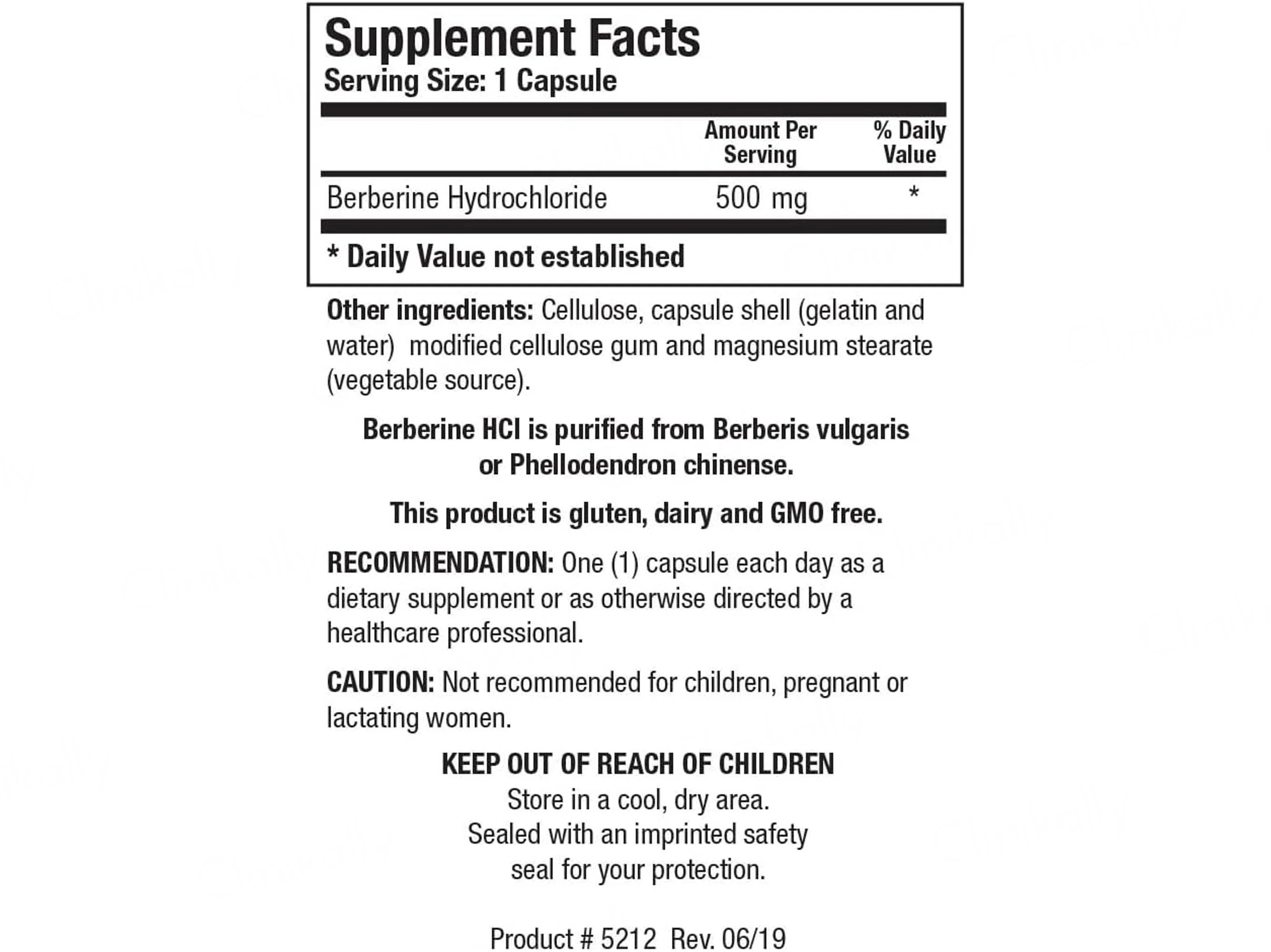 Biotics Research Berberine HCl Dietary Supplement Capsule - Image 3