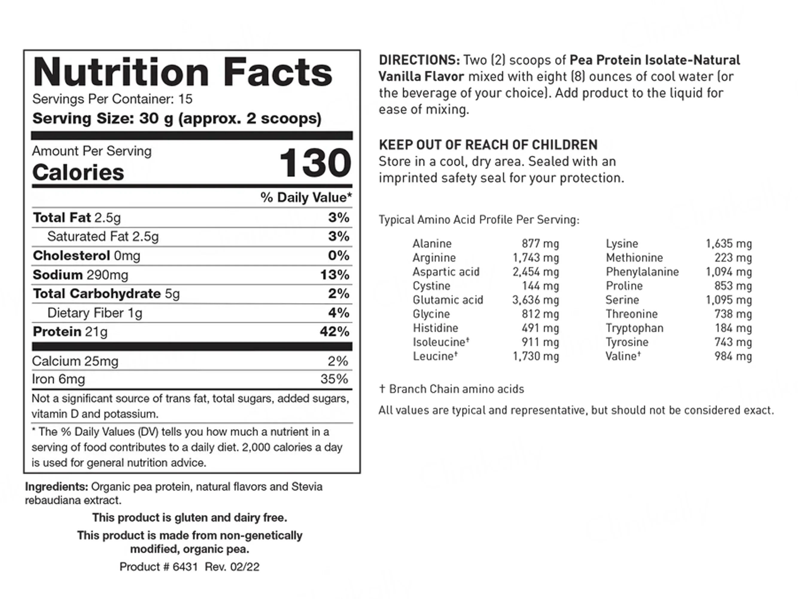 Biotics Research Pea Protein Isolate Supplement Powder - Natural Vanilla Flavour - Image 2
