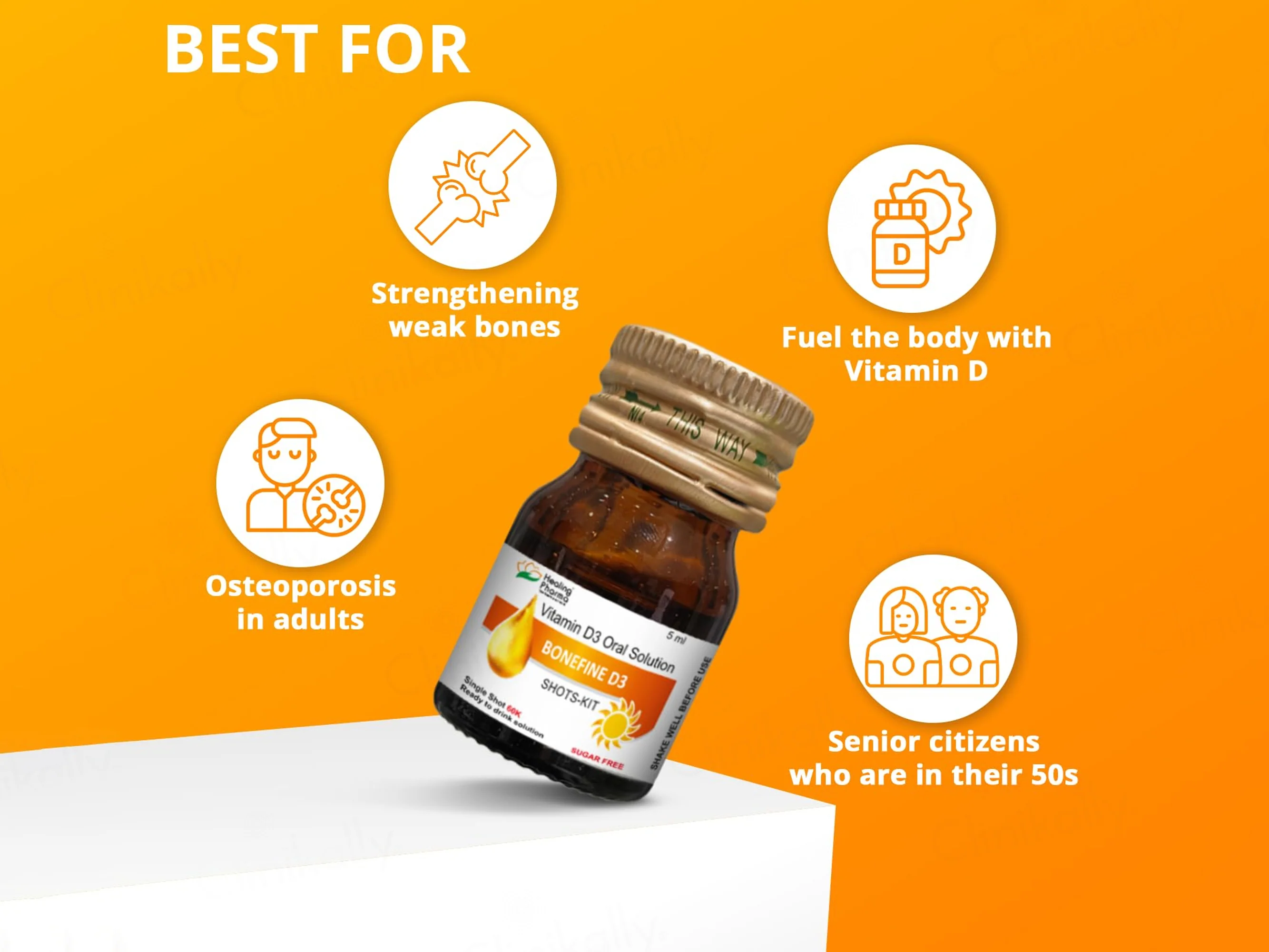 Bonefine D3 60000 IU Sugar Free Nano Shots Oral Solution - Image 2