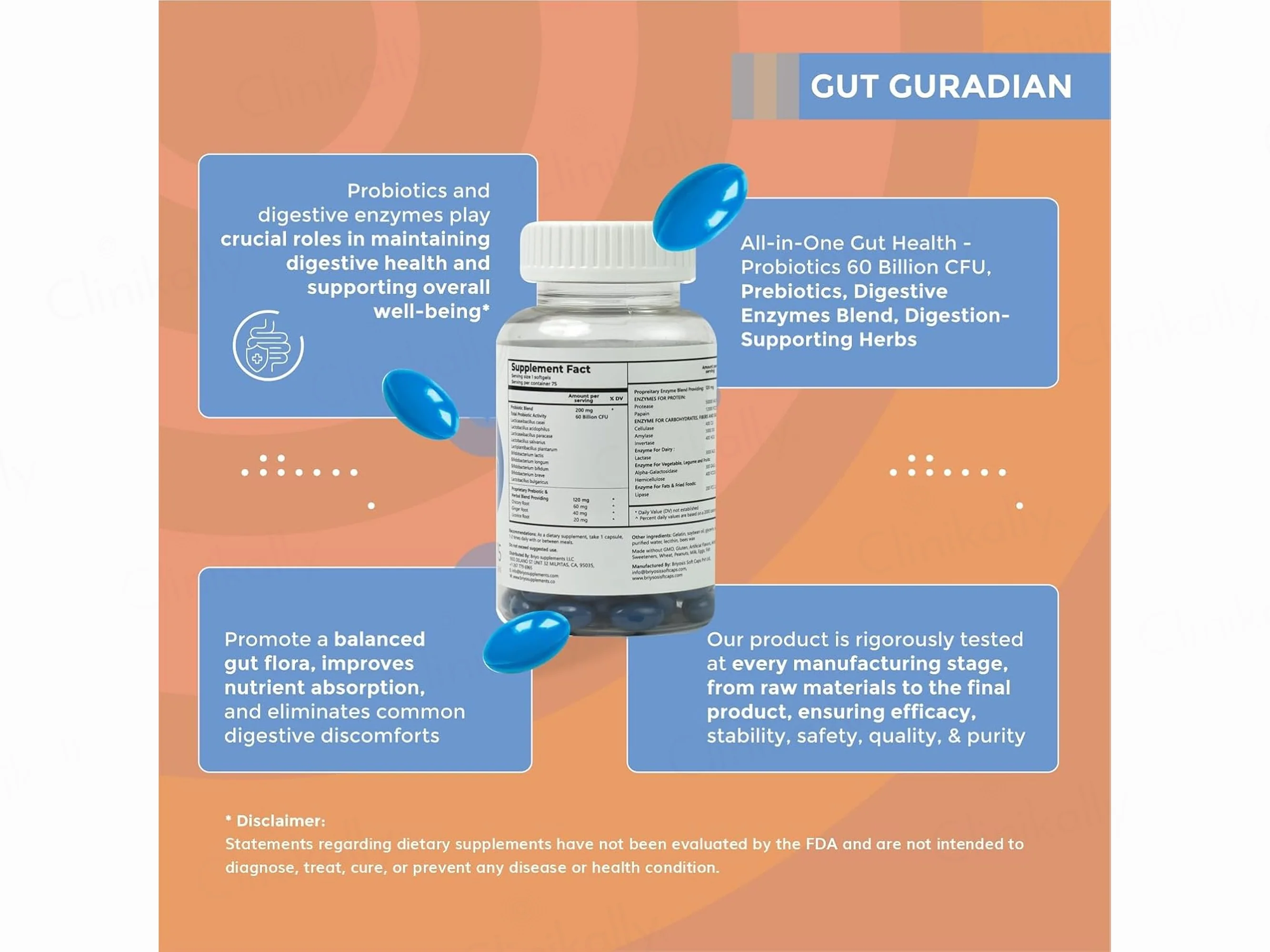 Briyo All Around Gut Guardian 60 Billion CFU Dietary Supplement Capsule - Image 11