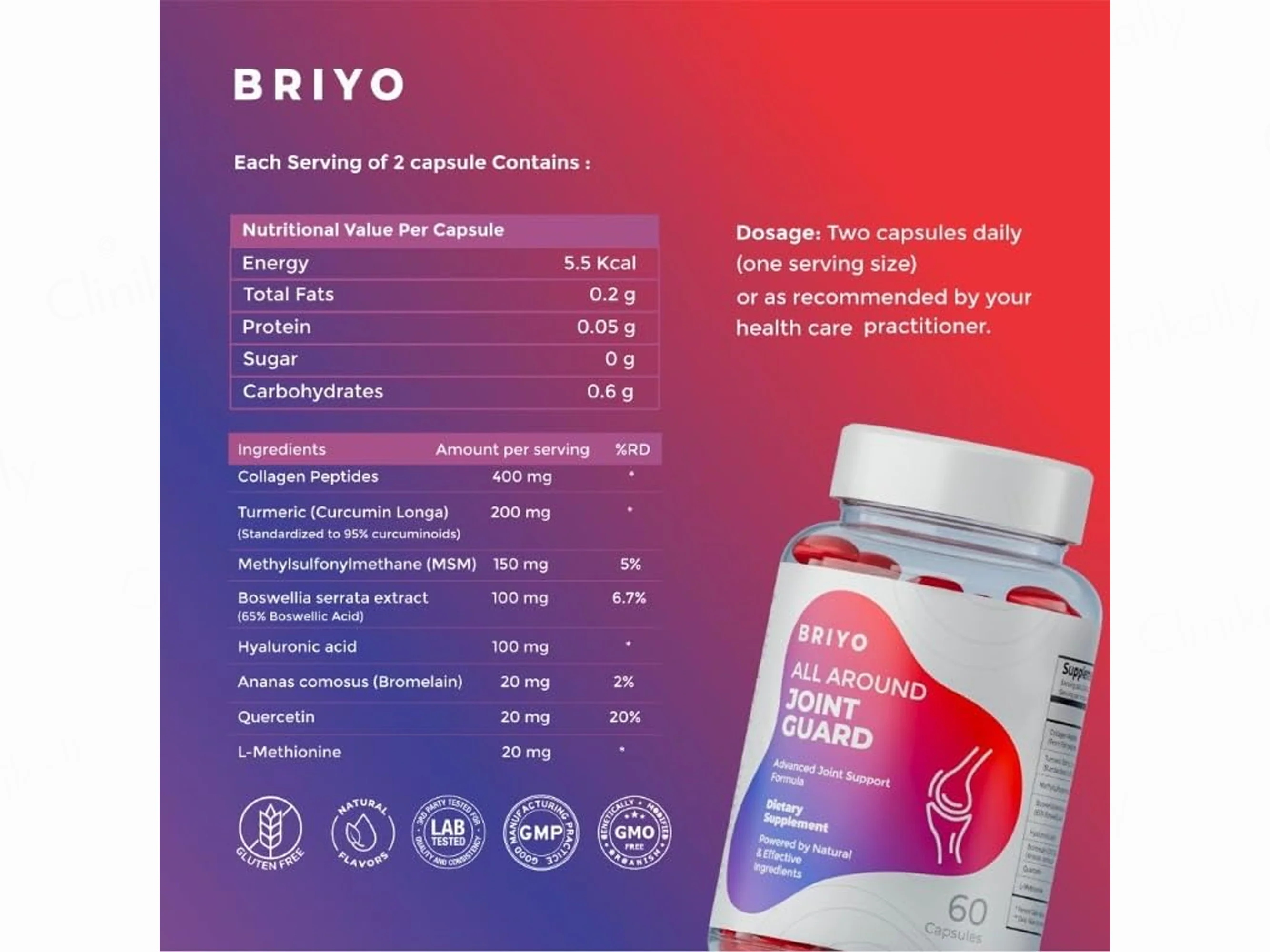 Briyo All Around Joint Guard Dietary Supplement Capsule - Image 5