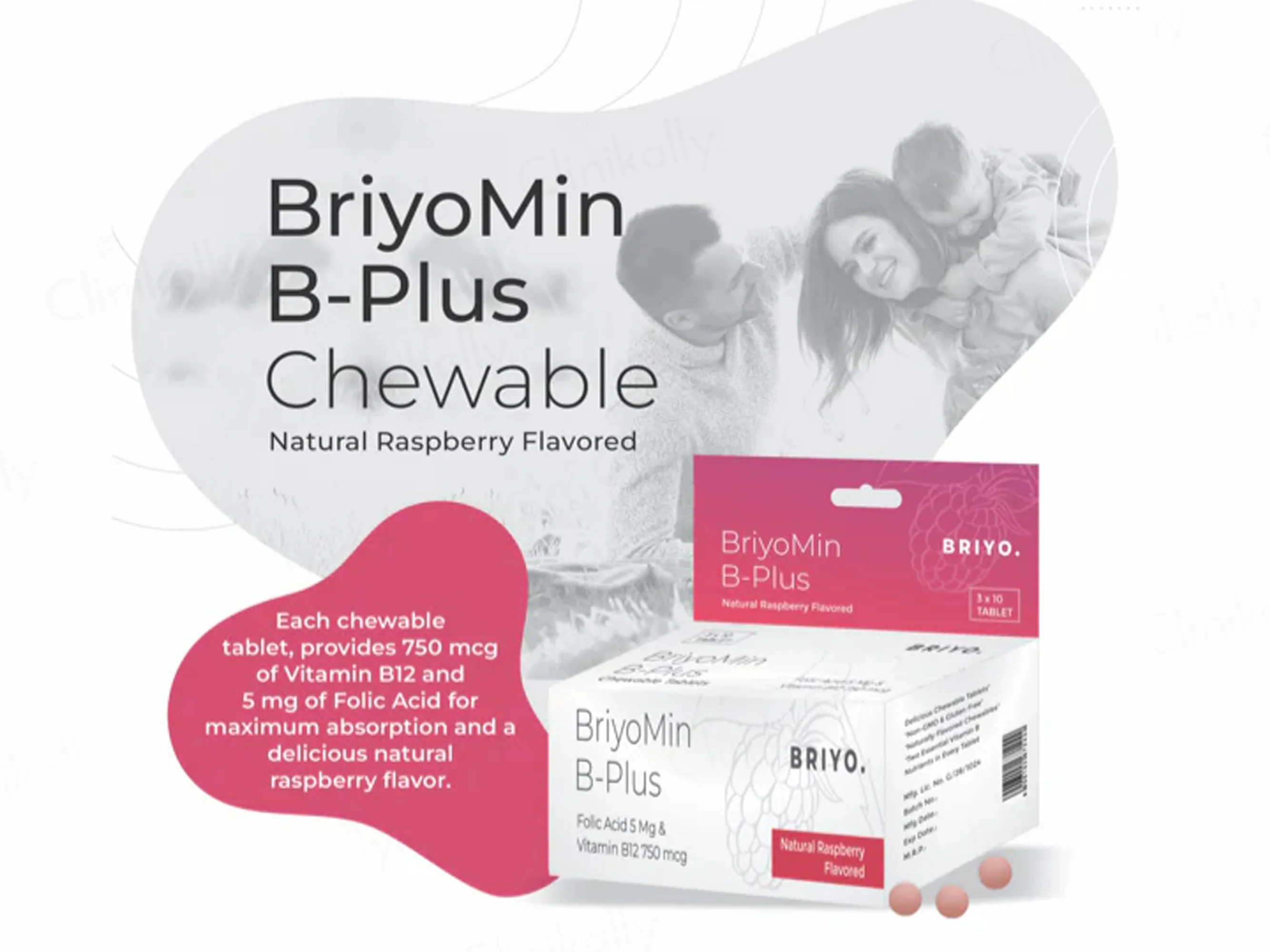 Briyo Briyomin B-Plus Chewable Tablet Natural Raspberry Flavour - Image 5