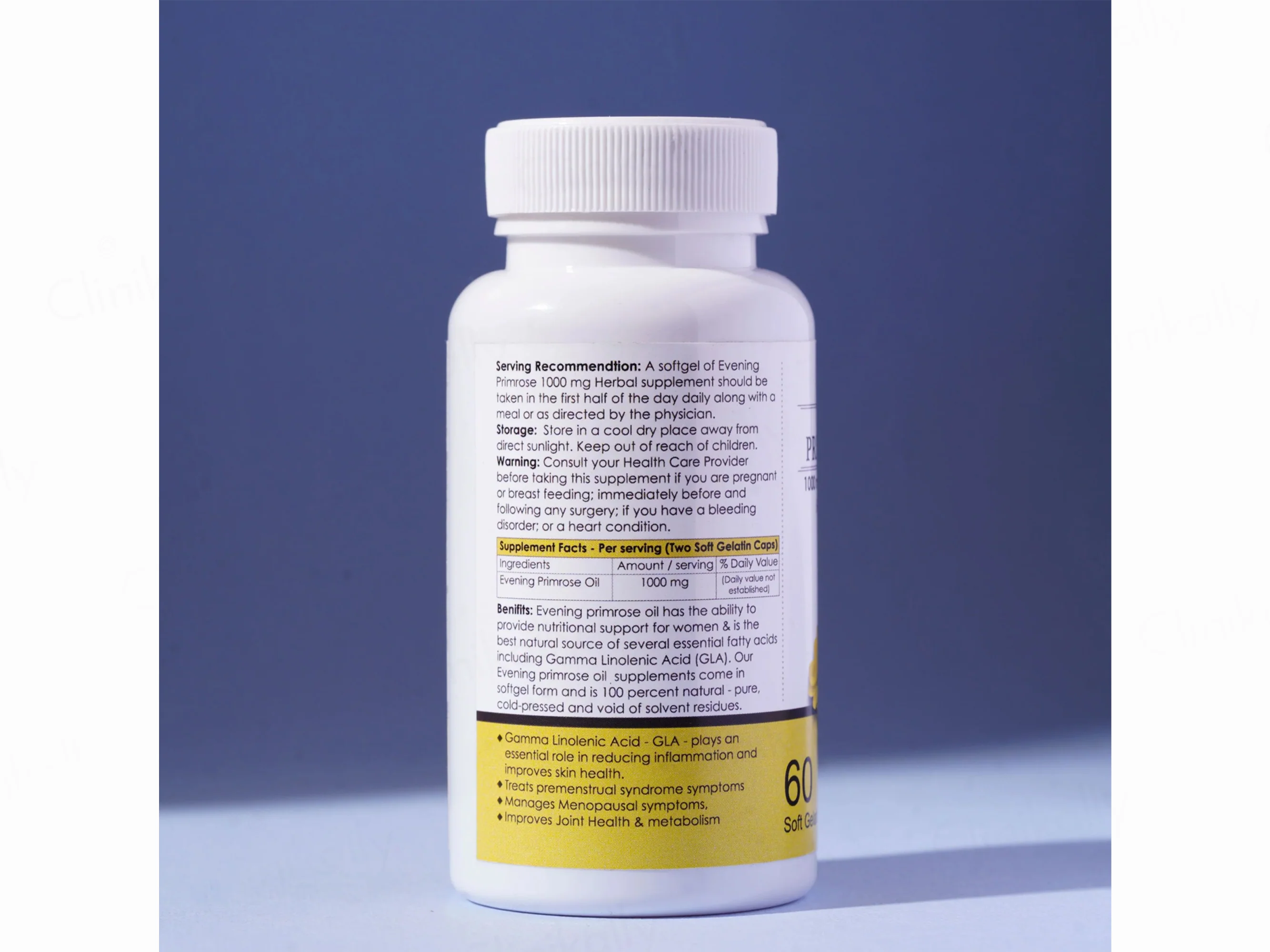 Briyo Evening Primrose Oil 1000 mg Dietary Supplement Capsule - Image 3