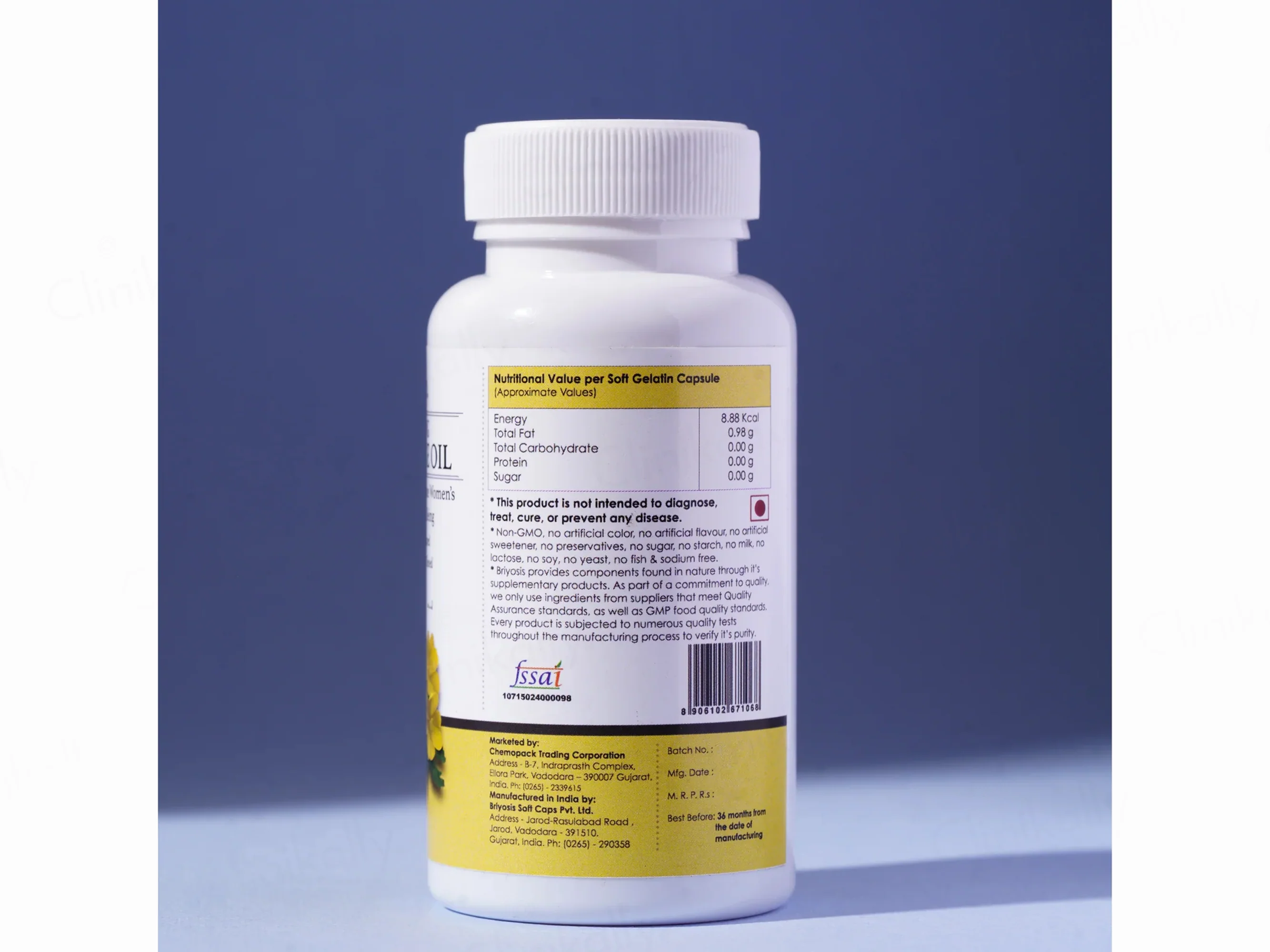 Briyo Evening Primrose Oil 1000 mg Dietary Supplement Capsule - Image 4