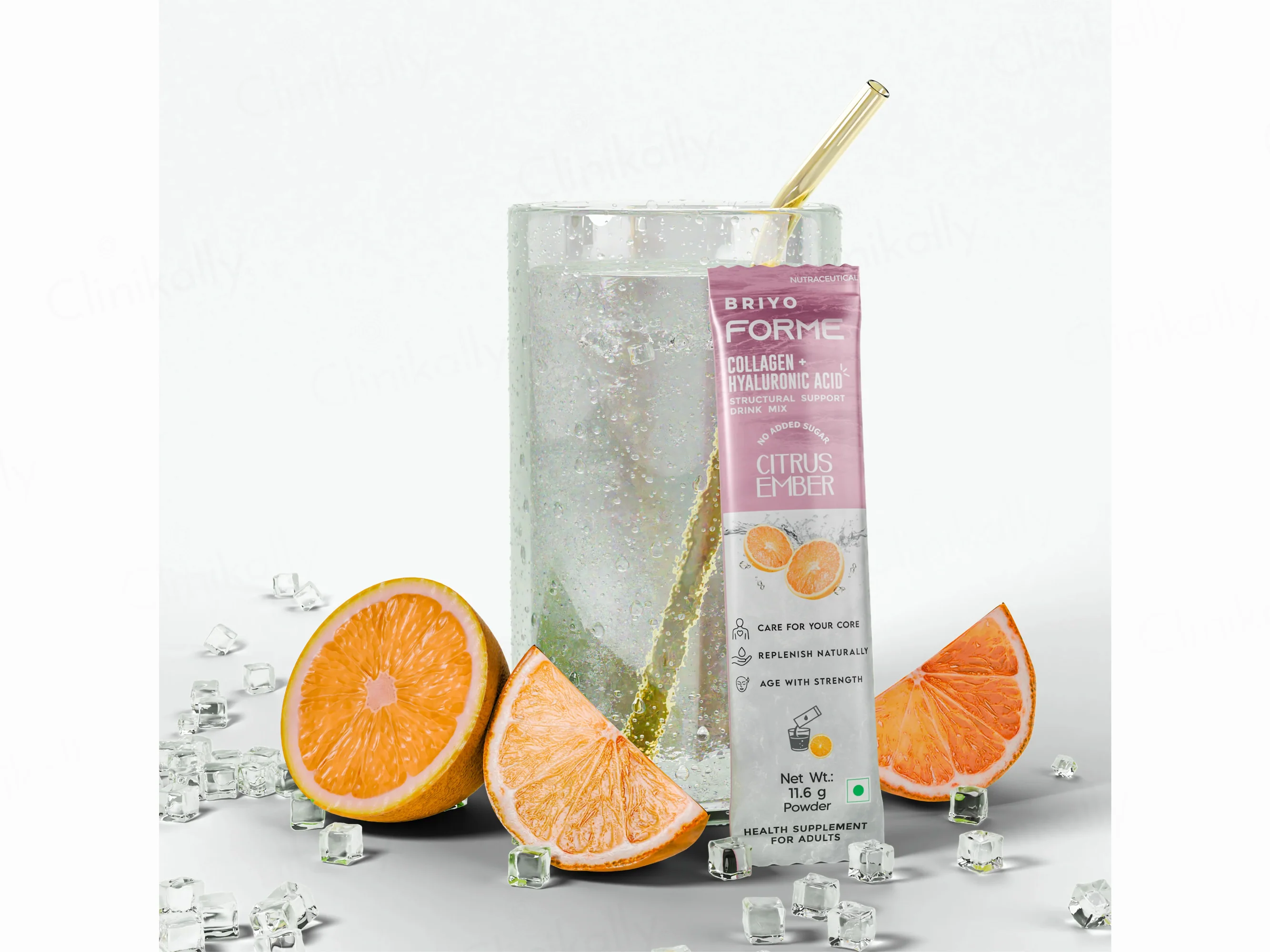Briyo Forme Collagen + Hyaluronic Acid Skin Hydration Nutraceutical Powder - Natural Orange Flavour - Image 4
