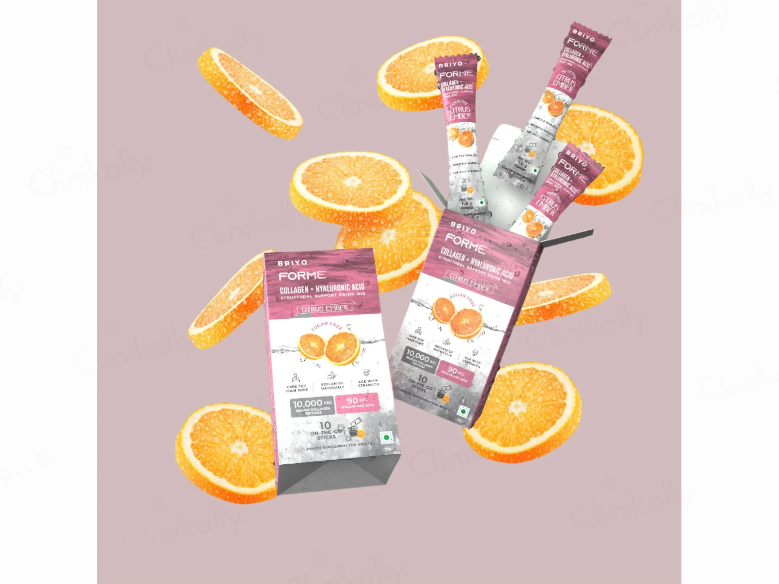 Briyo Forme Collagen + Hyaluronic Acid Skin Hydration Nutraceutical Powder - Natural Orange Flavour - Image 5