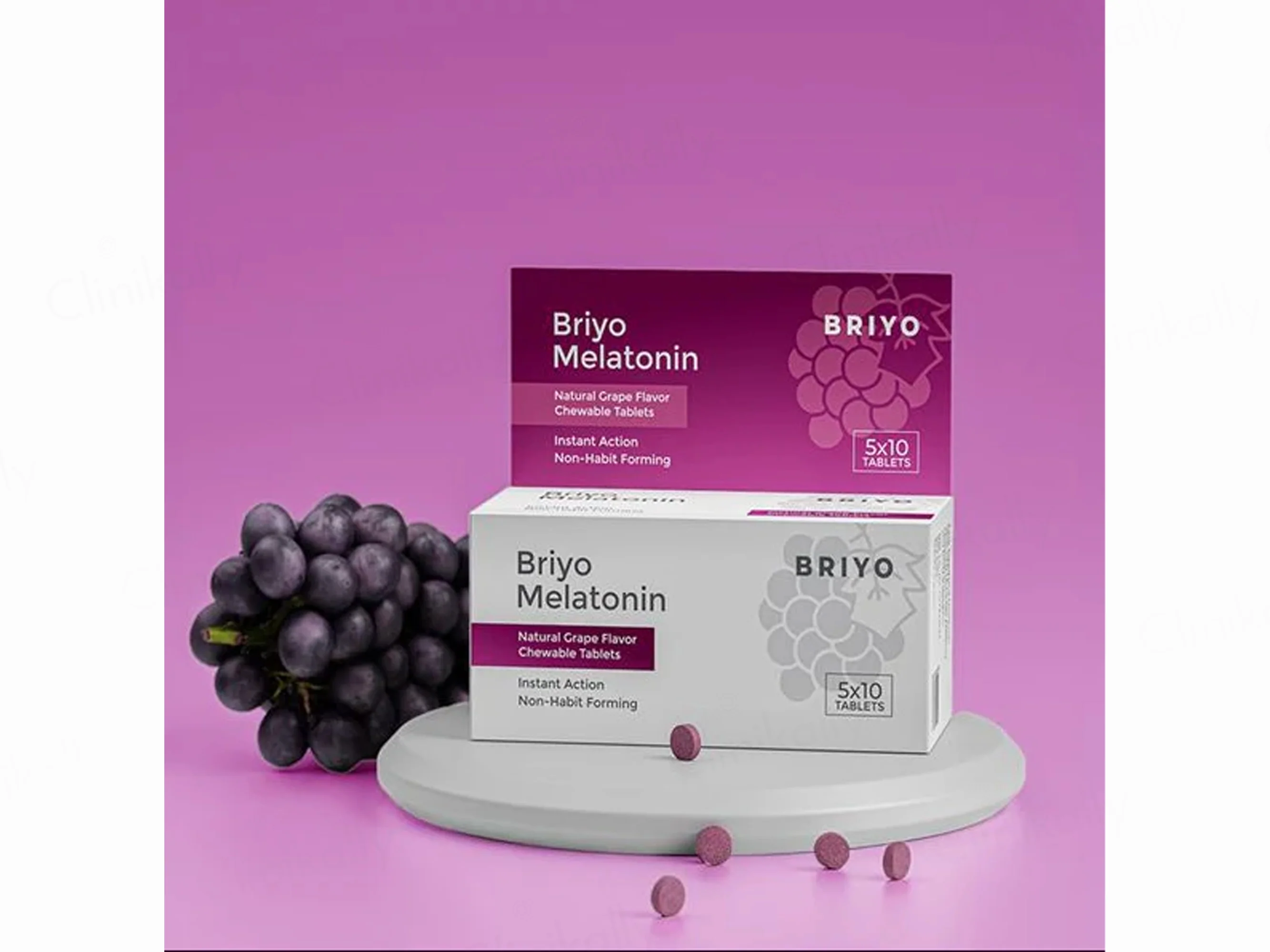 Briyo Melatonin 3 mg Chewable Tablet - Natural Grape Flavour - Image 3