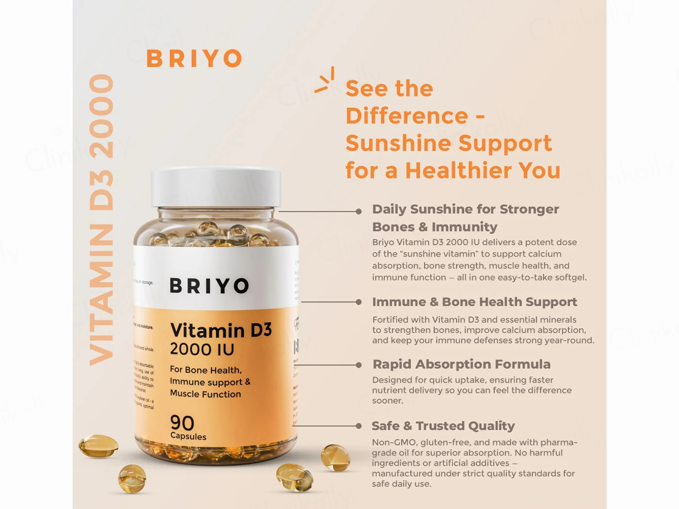 Briyo Vitamin D3 2000 IU Capsule - Image 3