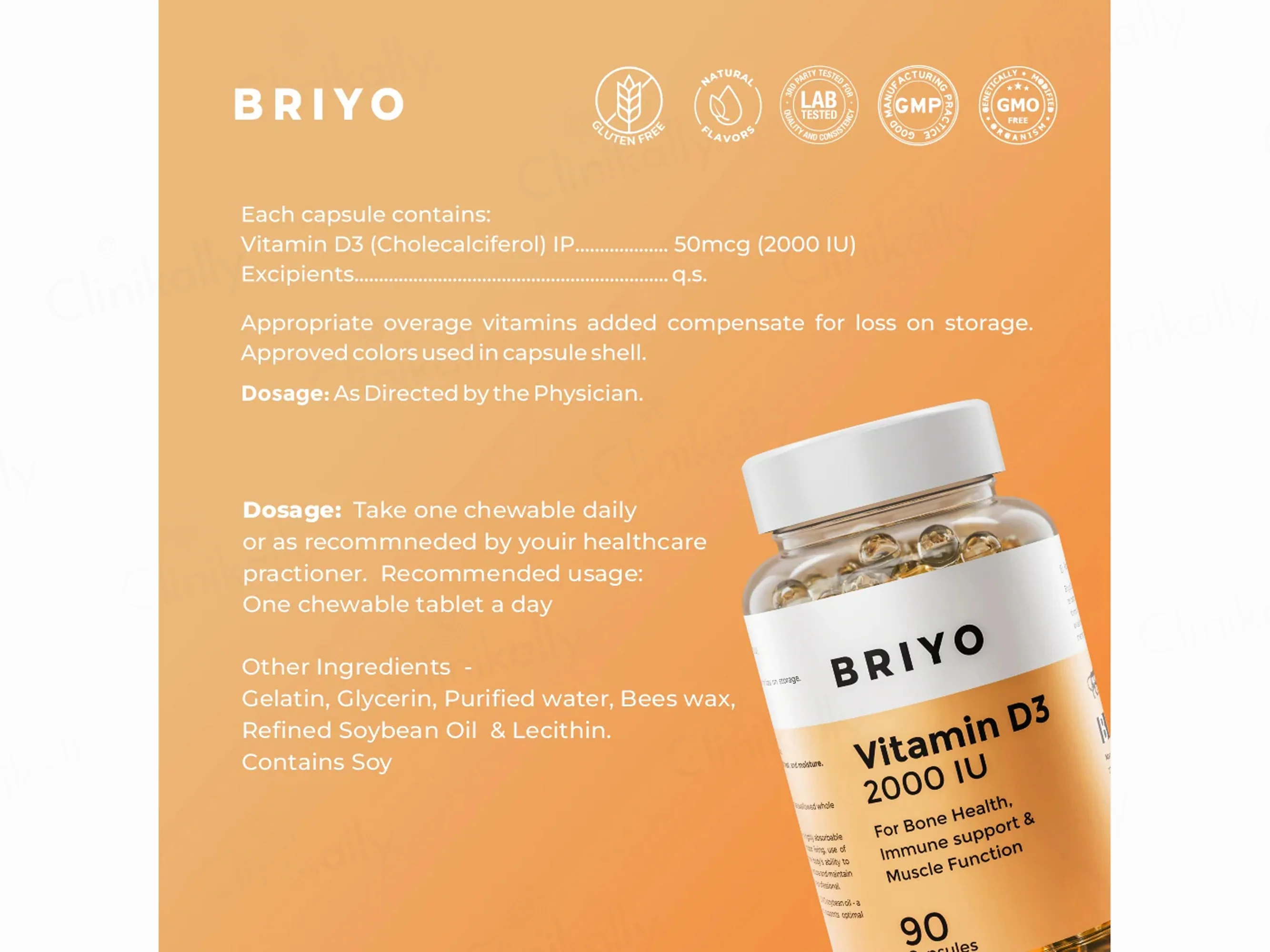 Briyo Vitamin D3 2000 IU Capsule - Image 4