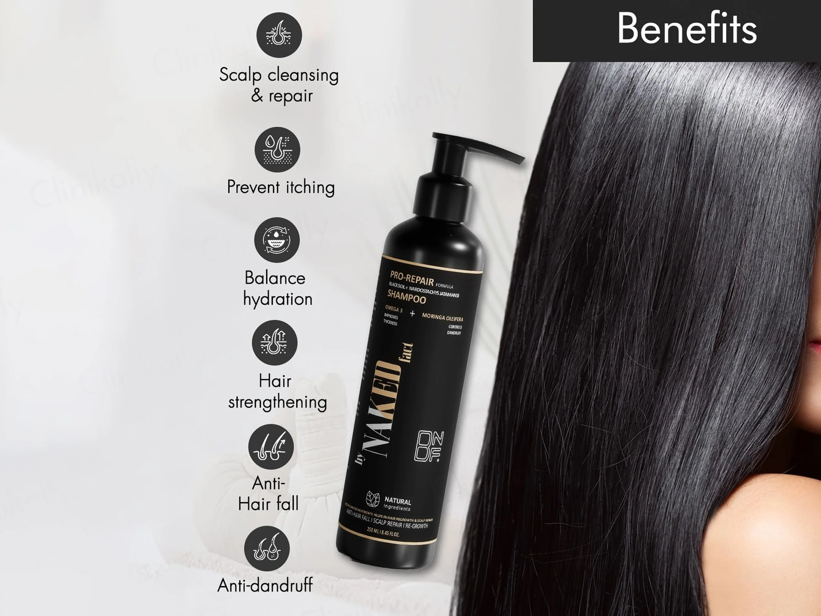 By Naked Fact Pro Repair Black Soil + Nardostachys Jatamansi Anti-Hairfall Shampoo - Image 4