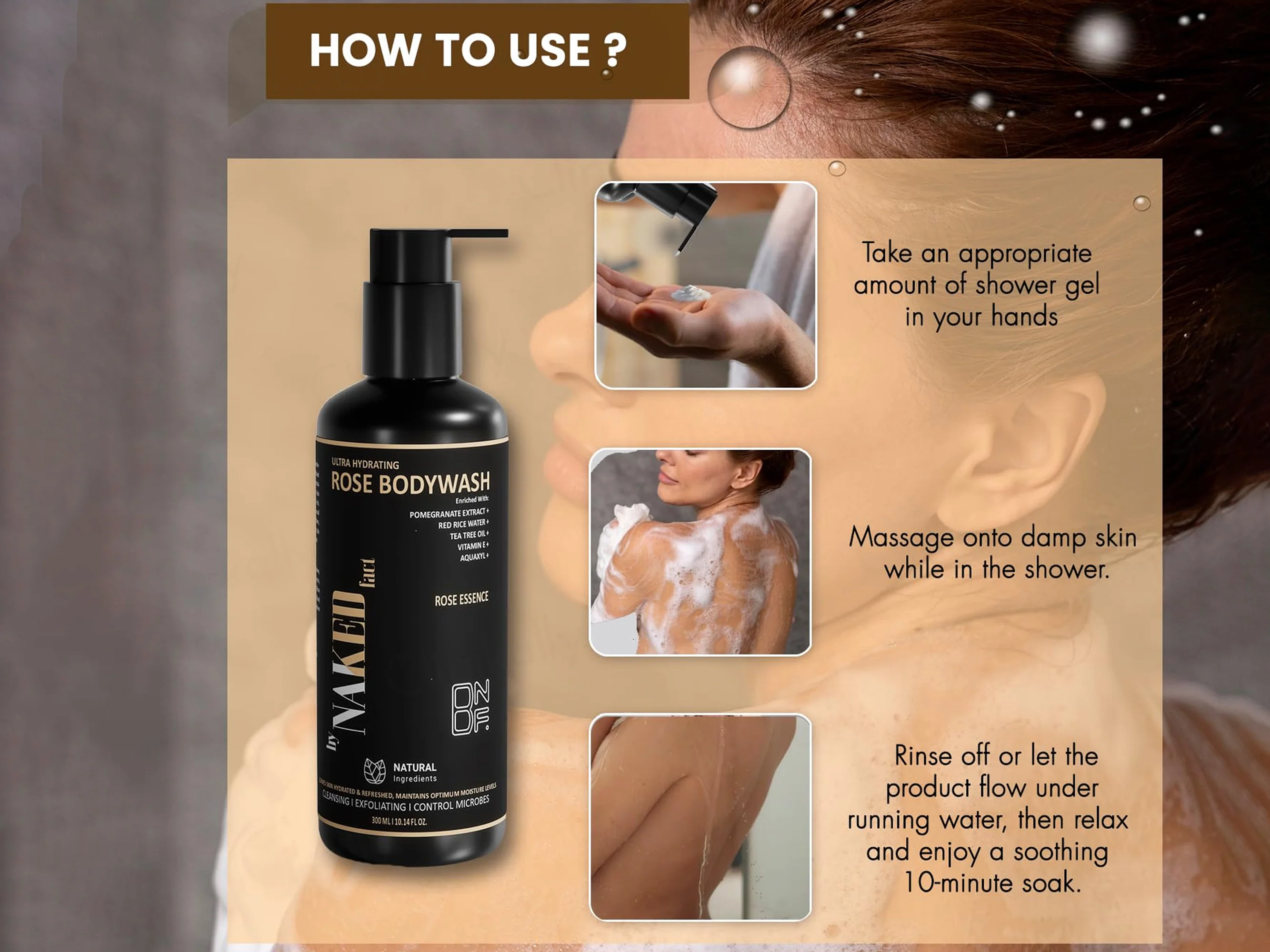 By Naked Fact Ultra Hydrating & Exfoliating Rose Bodywash - Image 5