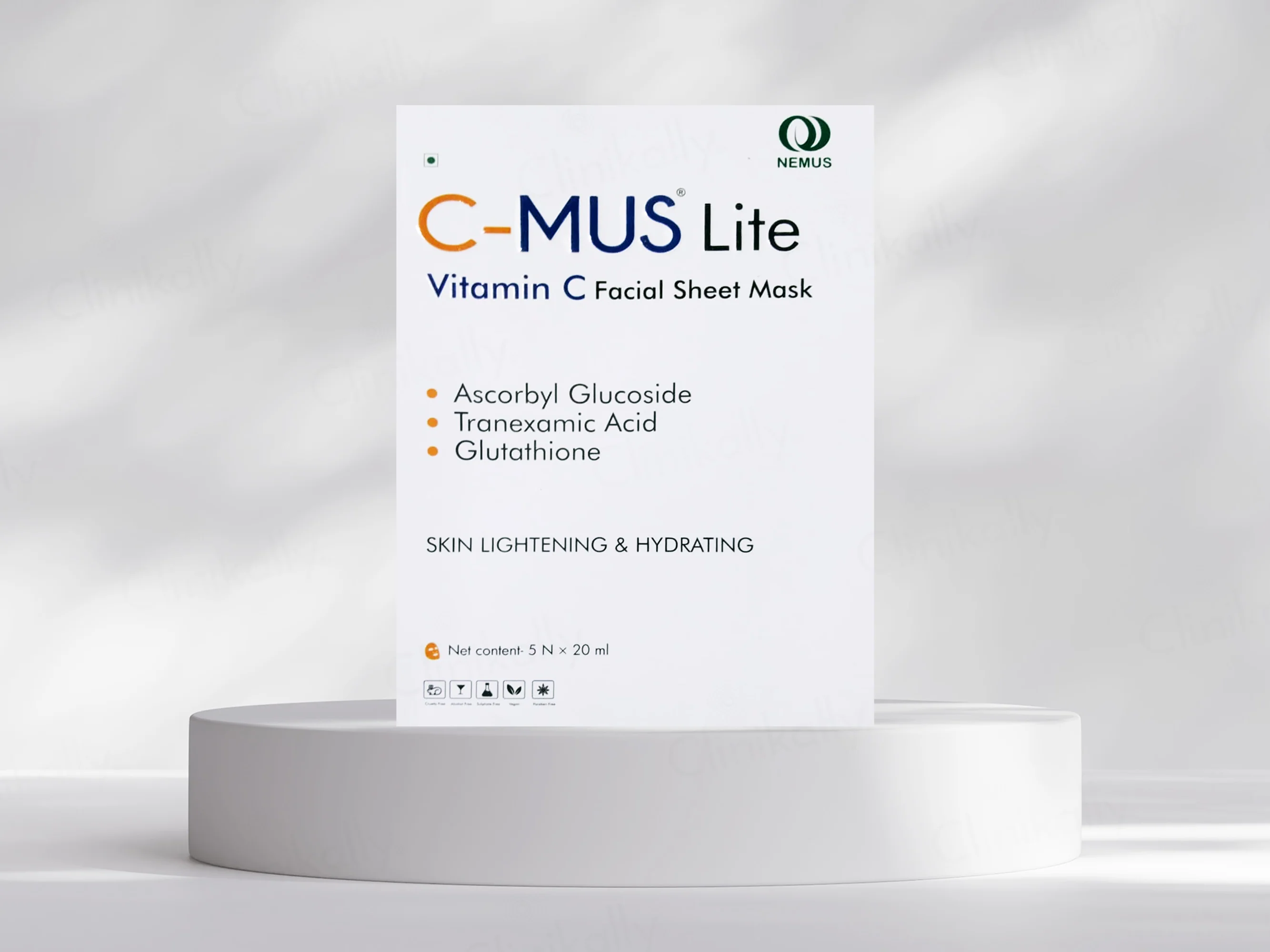 C-Mus Lite Vitamin C Skin Lightening & Hydrating Facial Sheet Mask - Image 2