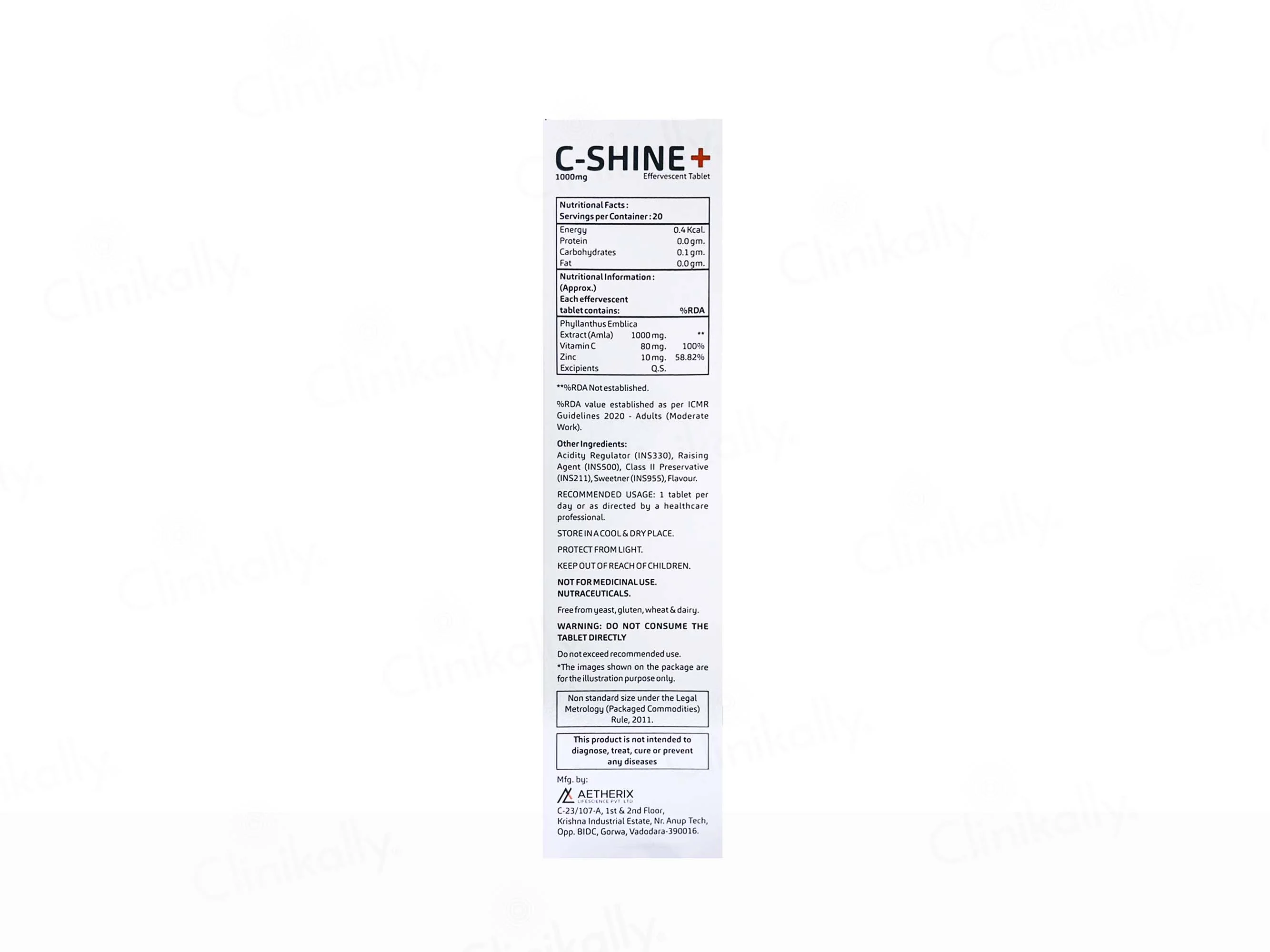 C-Shine+ 1000mg Effervescent Tablet - Orange Flavour - Image 2