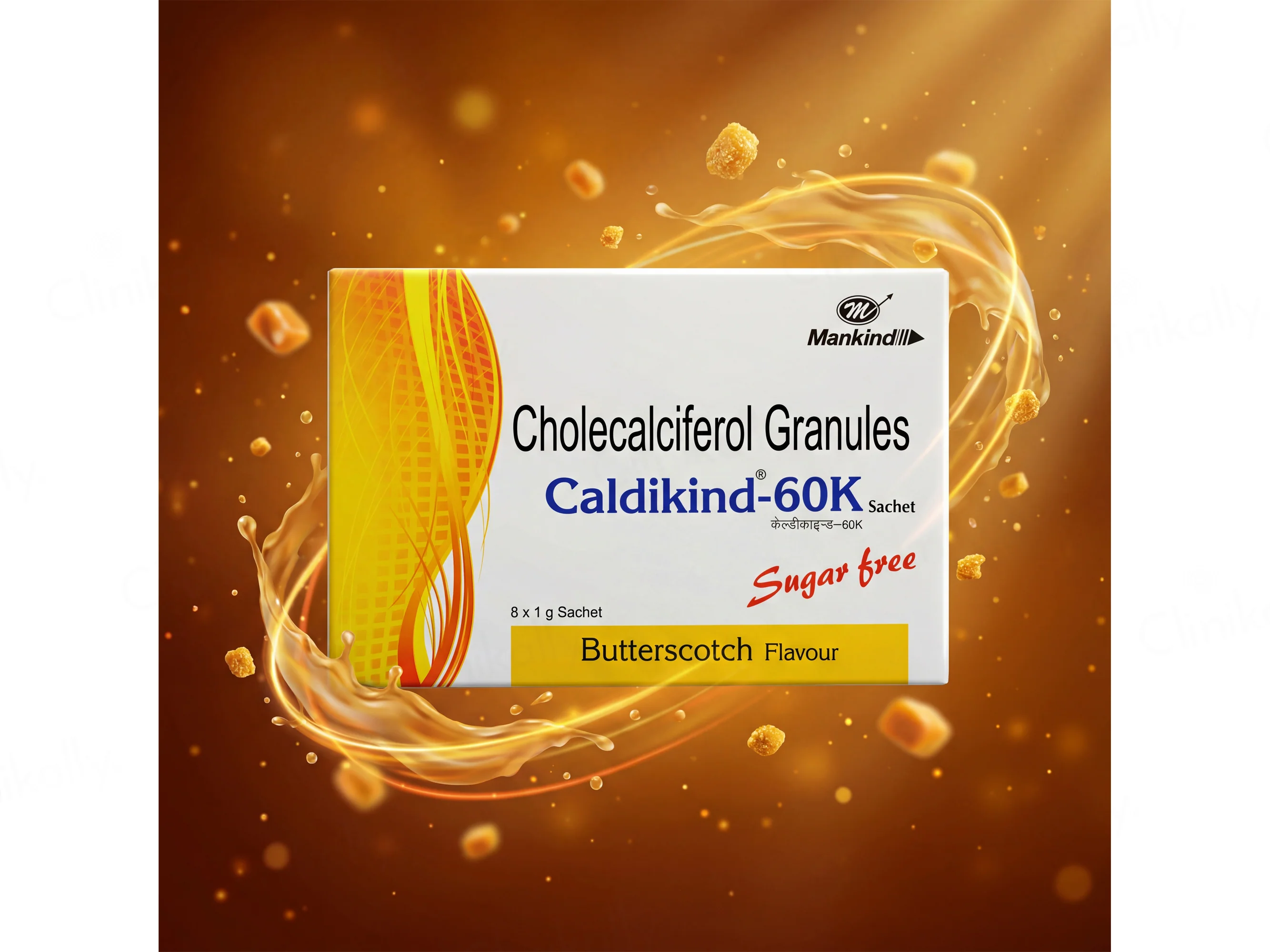 Caldikind-60K Cholecalciferol Sugar Free Granules - Butterscotch Flavour - Image 3