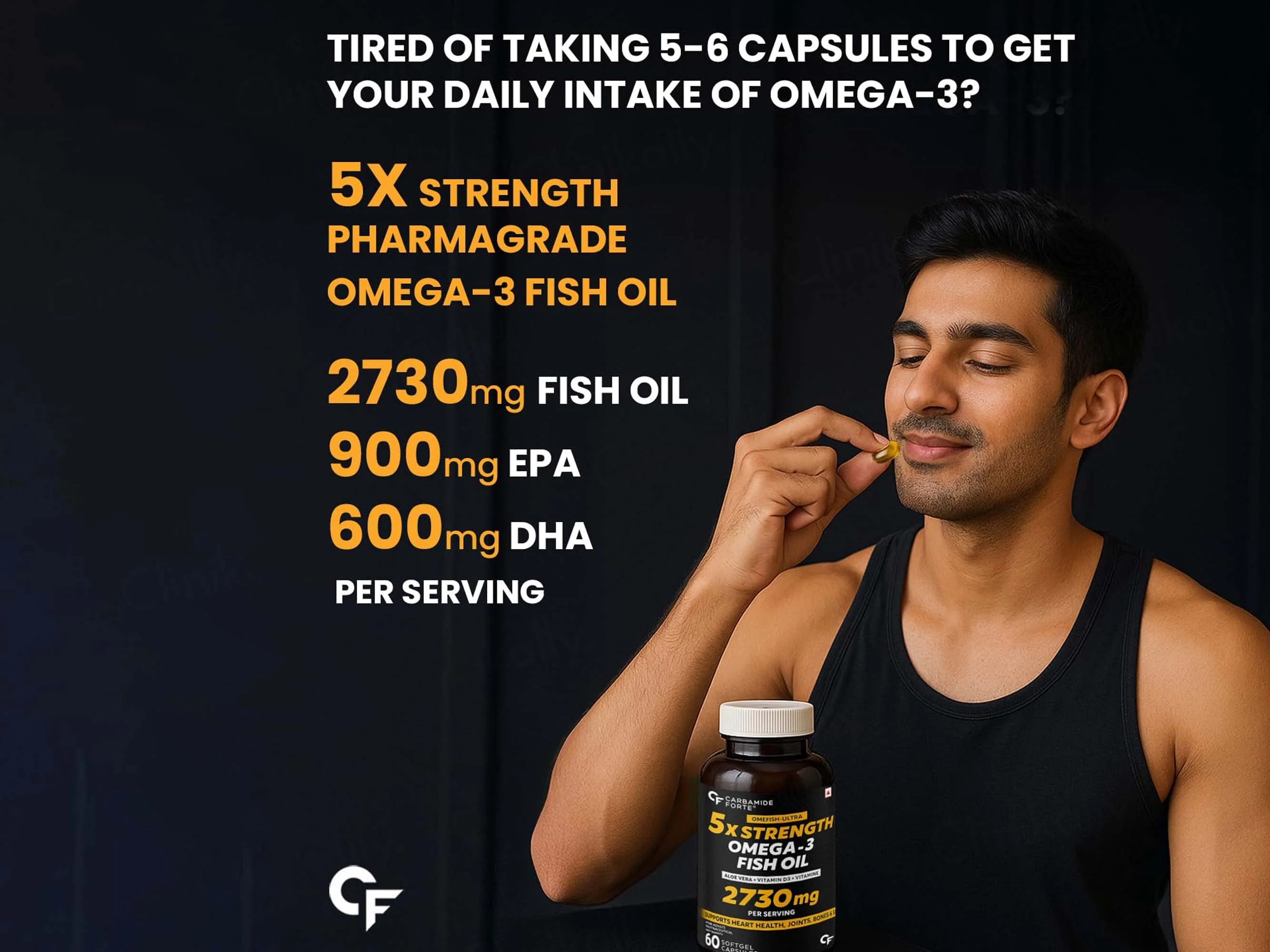 Carbamide Forte 5x Strength Omega-3 Fish Oil Nutraceutical Softgel Capsule - Image 3