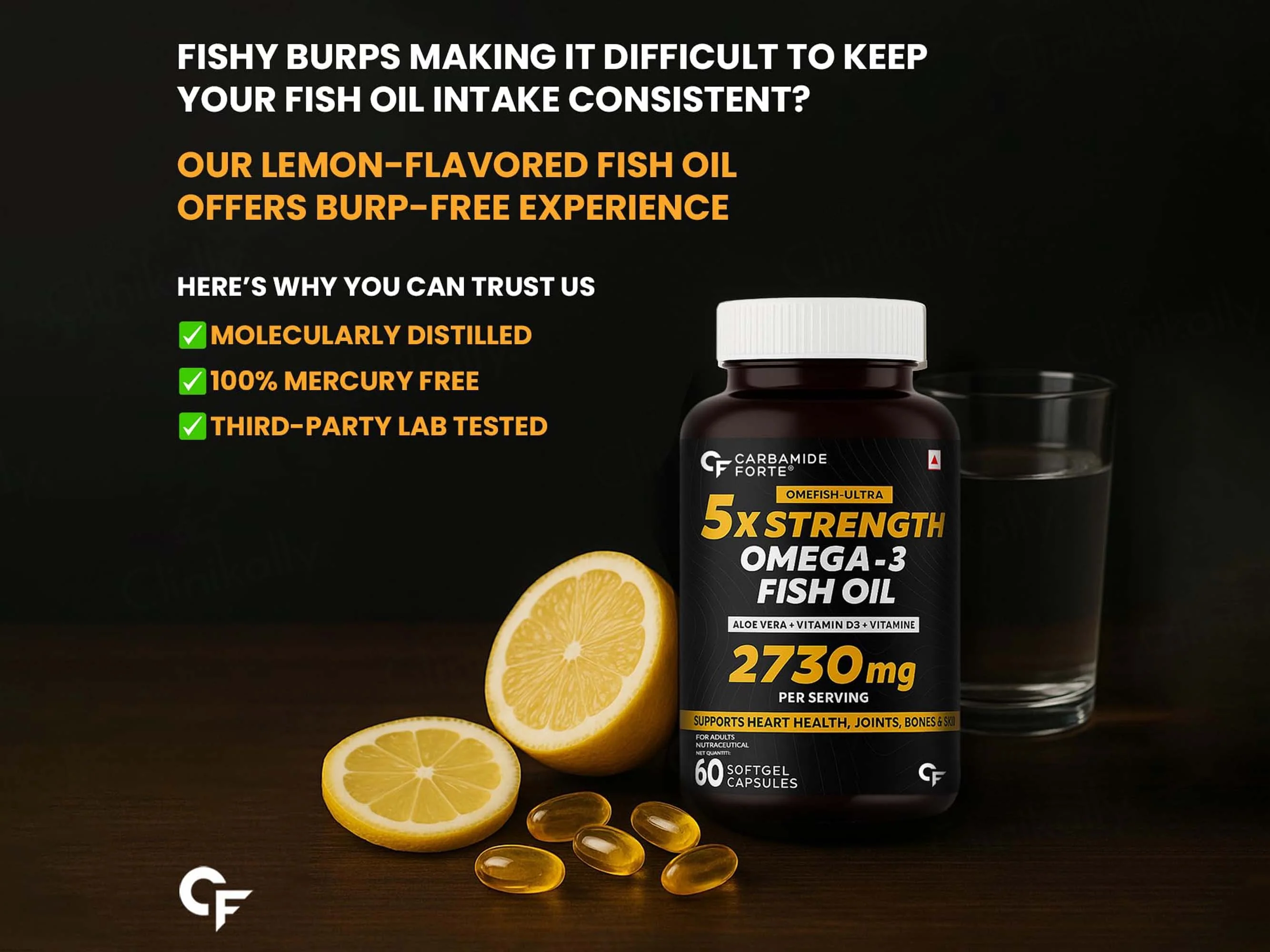 Carbamide Forte 5x Strength Omega-3 Fish Oil Nutraceutical Softgel Capsule - Image 5