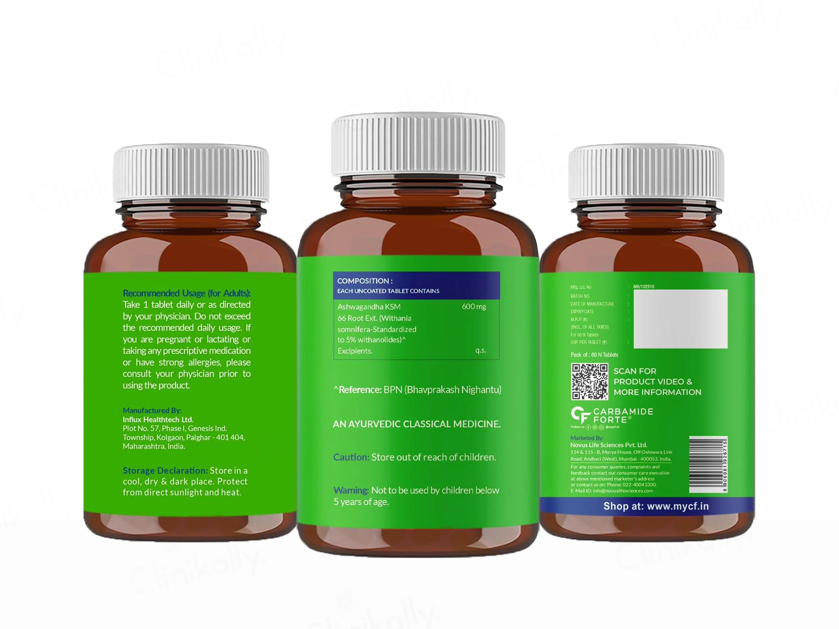 Carbamide Forte Ashwagandha 600mg KSM-66 Health Supplement Tablet - Image 10
