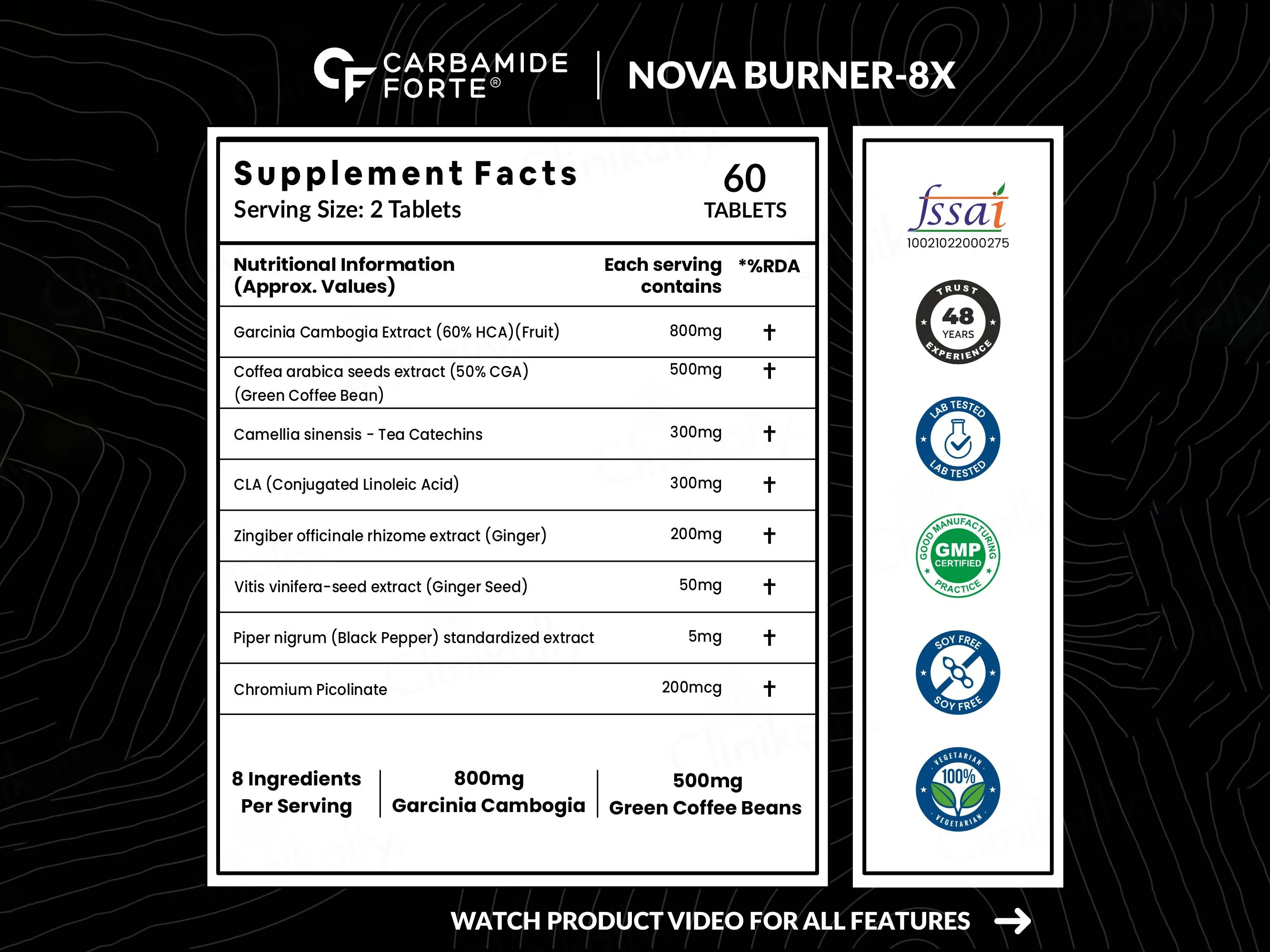 Carbamide Forte Burner 8X Ripped Pro Burner Tablet - Image 3
