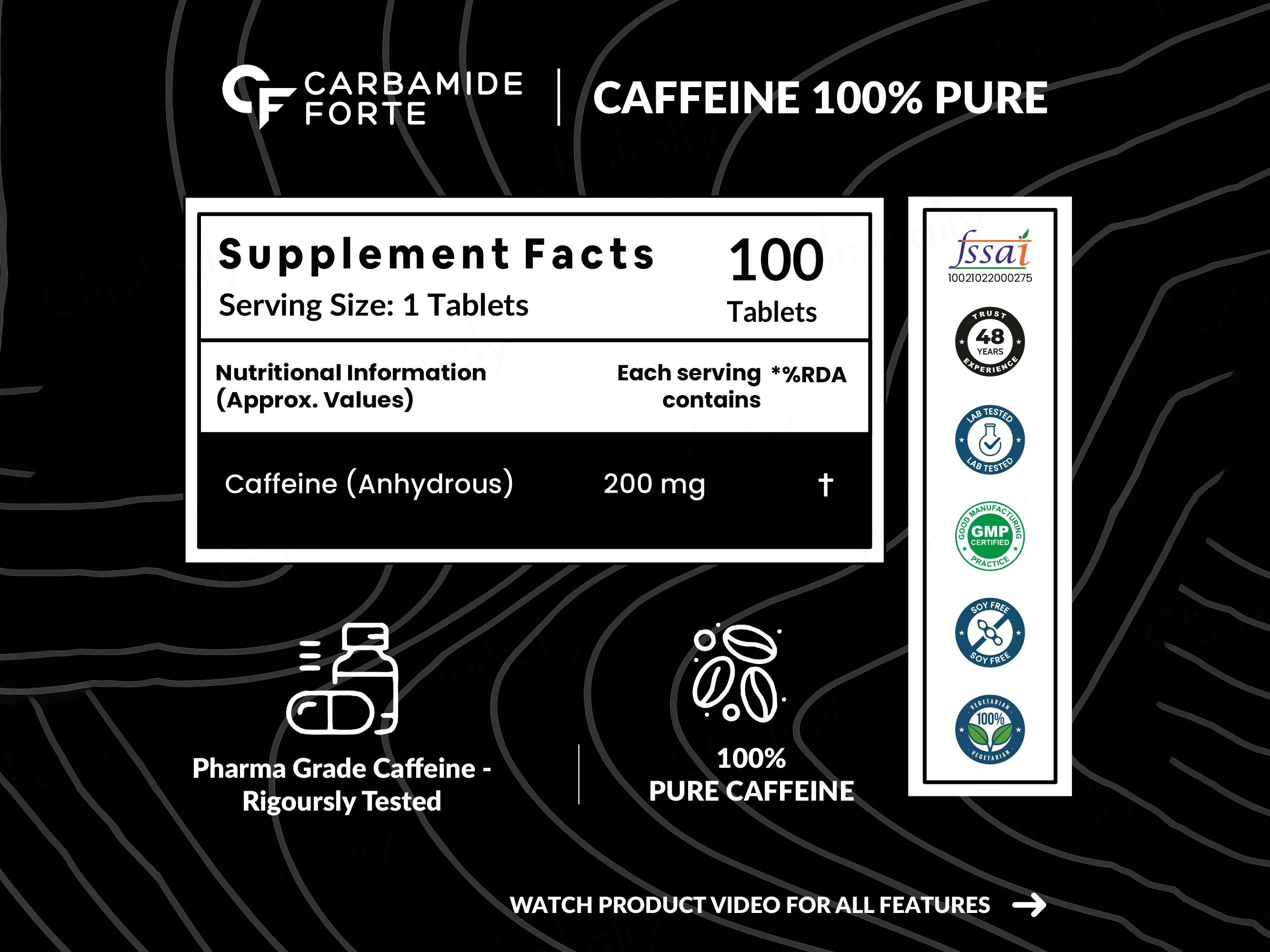 Carbamide Forte Caffeine 200mg Tablet - Image 3