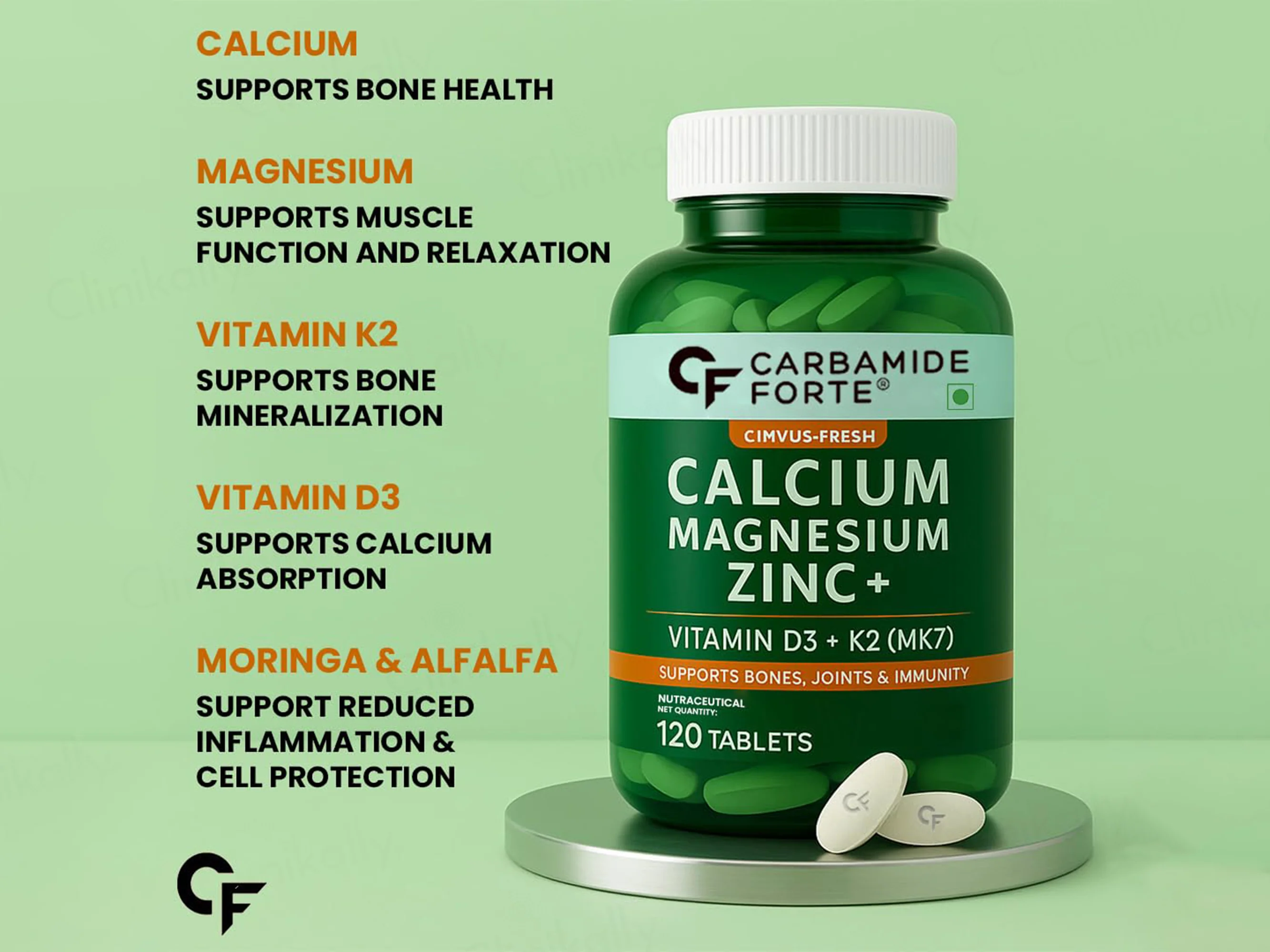 Carbamide Forte Calcium, Magnesium, Zinc+ Tablet - Image 4