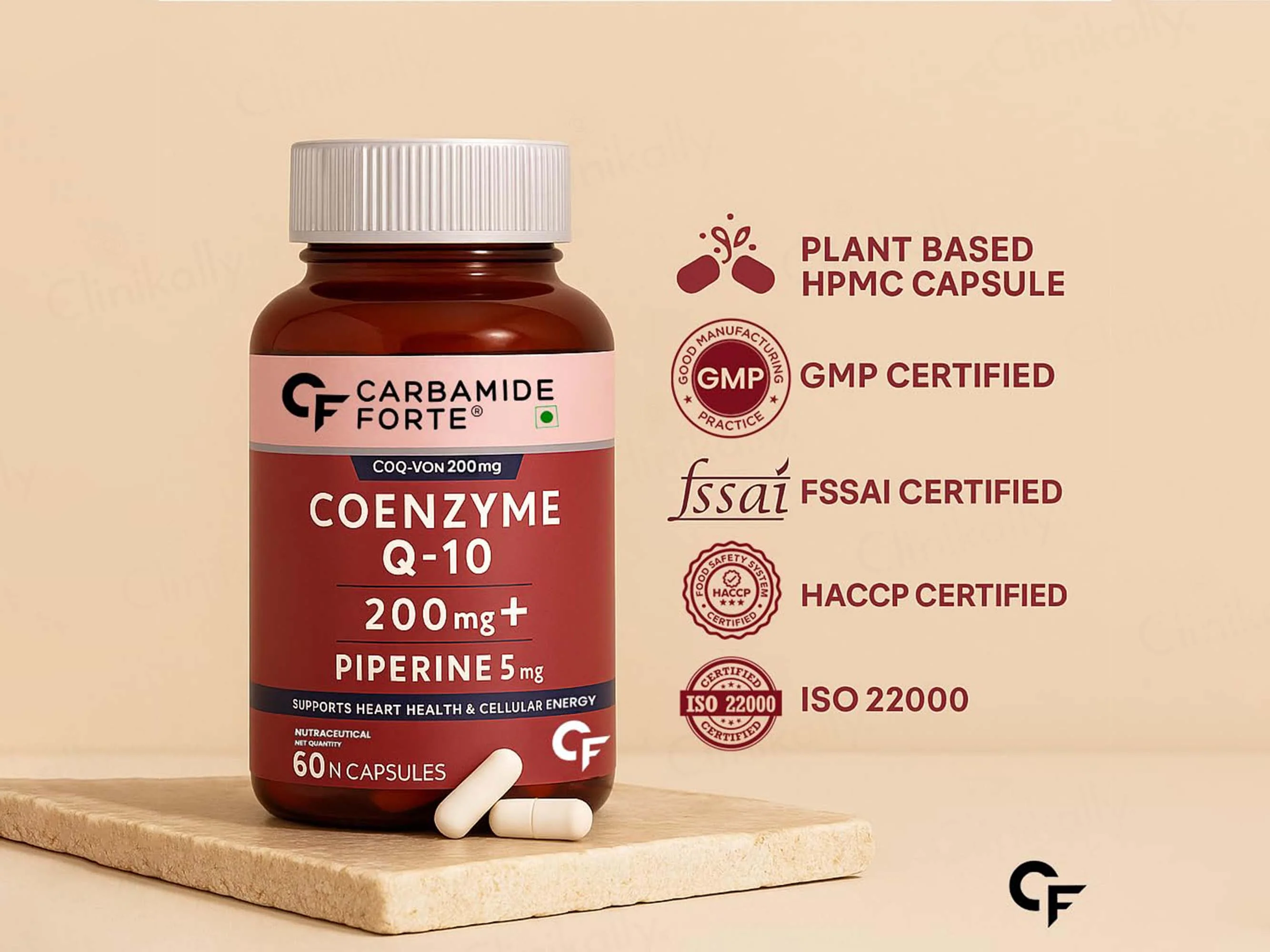 Carbamide Forte Coenzyme Q10 200mg + Piperine 5mg Capsule - Image 4