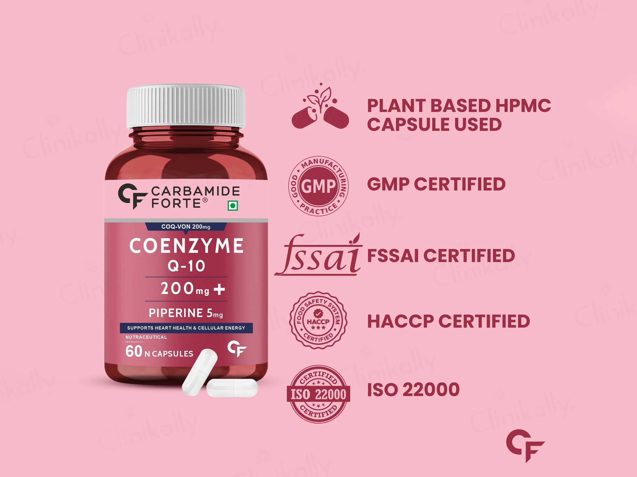 Carbamide Forte Coenzyme Q10 200mg + Piperine 5mg Capsule - Image 5