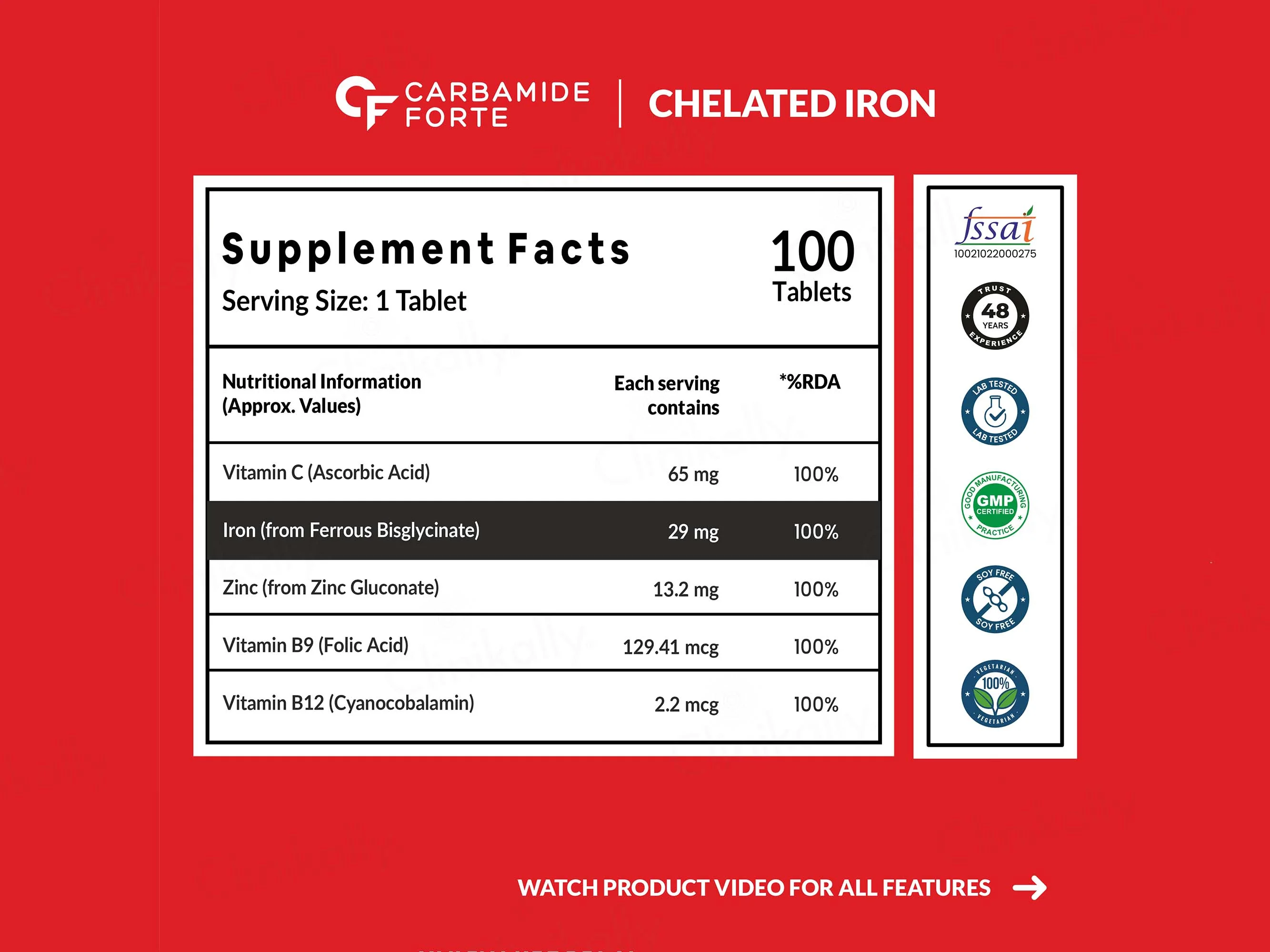 Carbamide Forte Chelated Iron+ Tablet For Women - Image 3