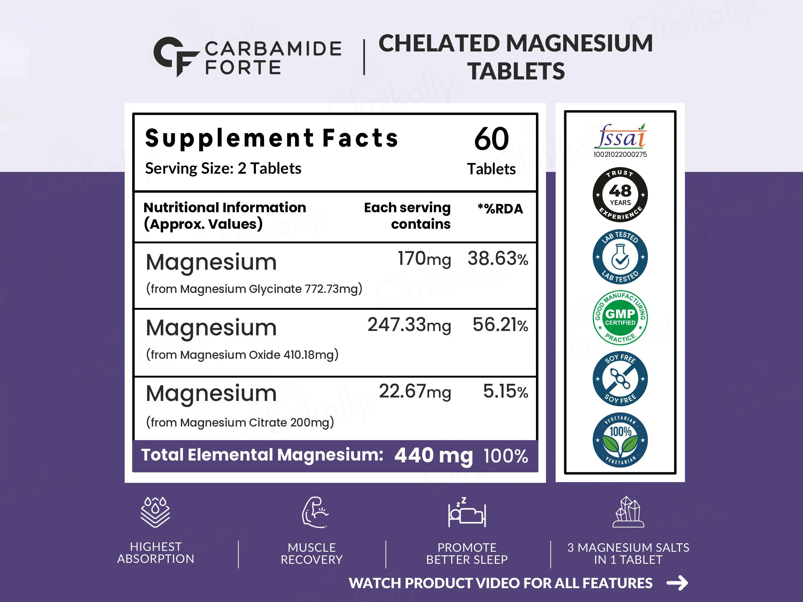 Carbamide Forte Chelated Magnesium Complex 1382.91mg Tablet - Image 3