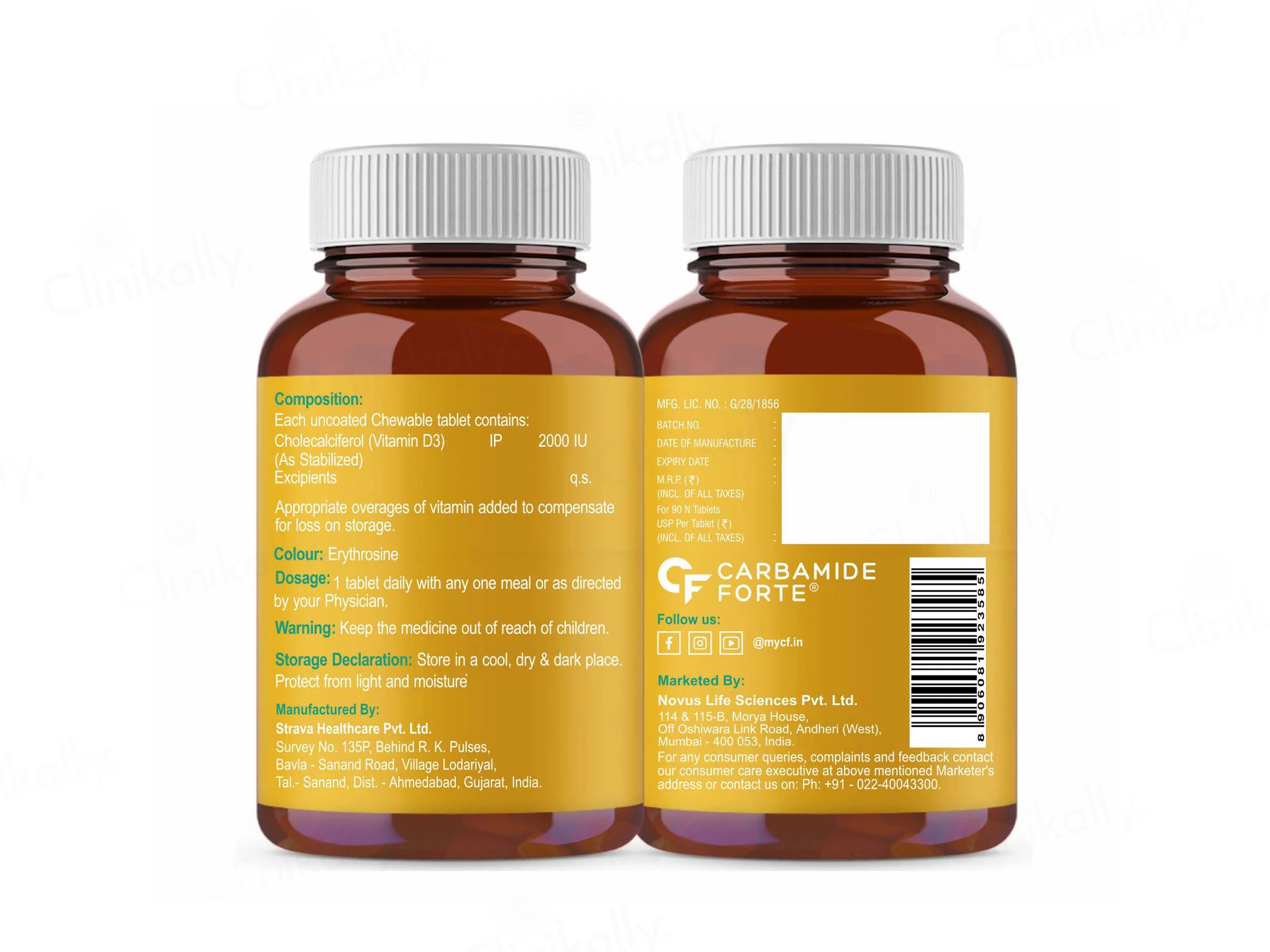 Carbamide Forte Chewable Vitamin D3 2000 IU Tablet - Image 10