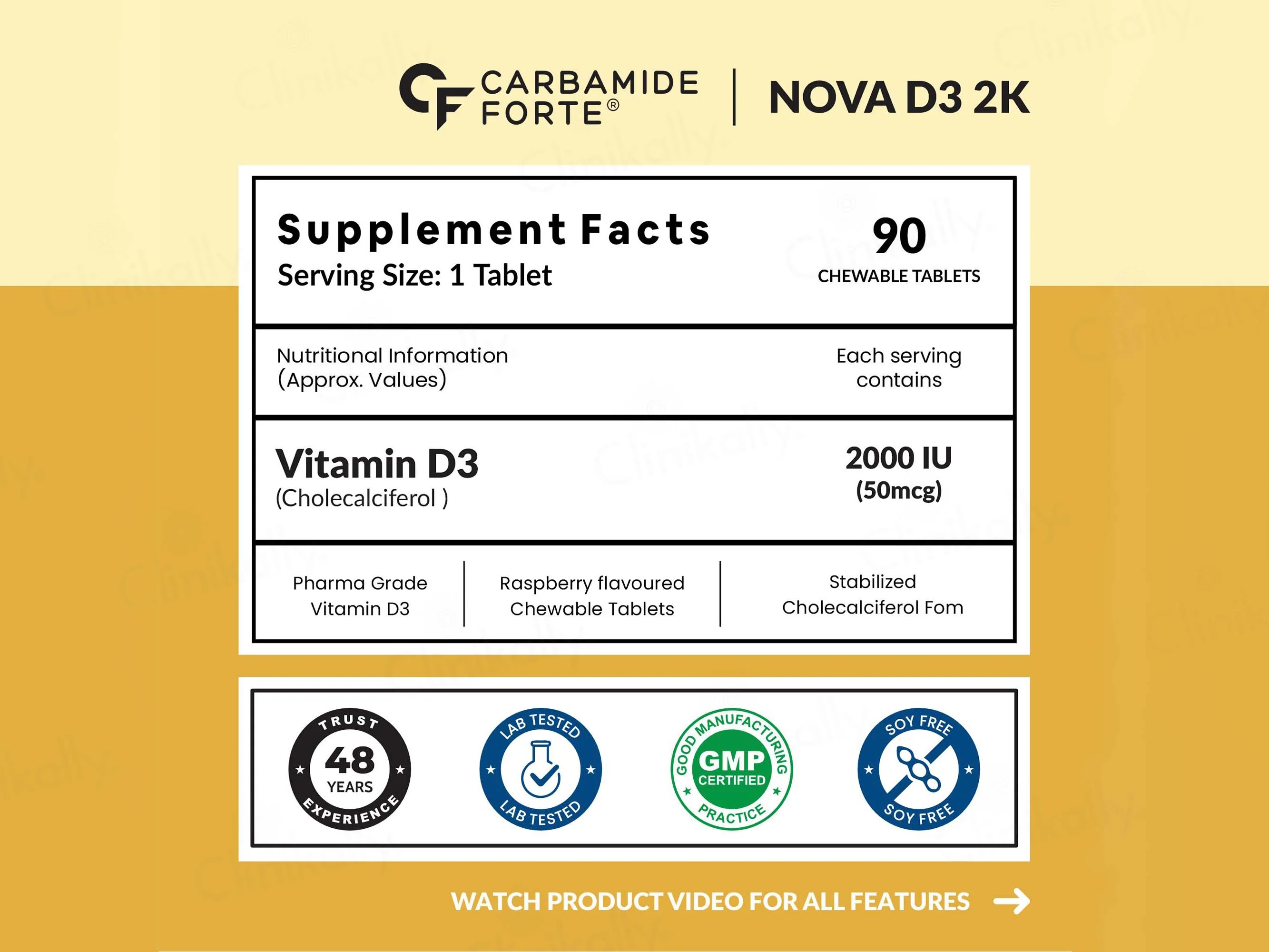 Carbamide Forte Chewable Vitamin D3 2000 IU Tablet - Image 3