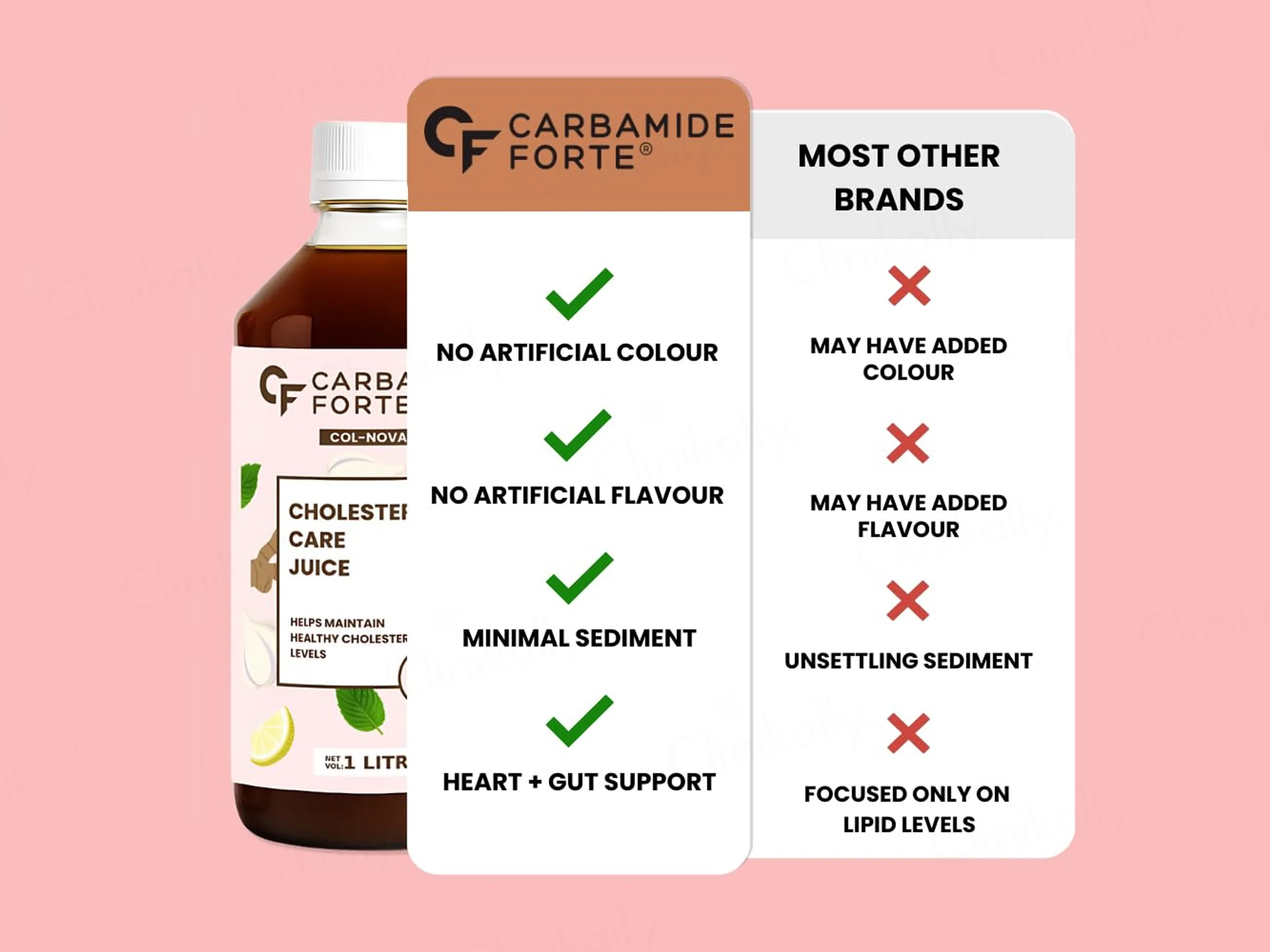 Carbamide Forte Cholesterol Care Sugar Free Juice For Healthy Cholesterol Levels - Image 3