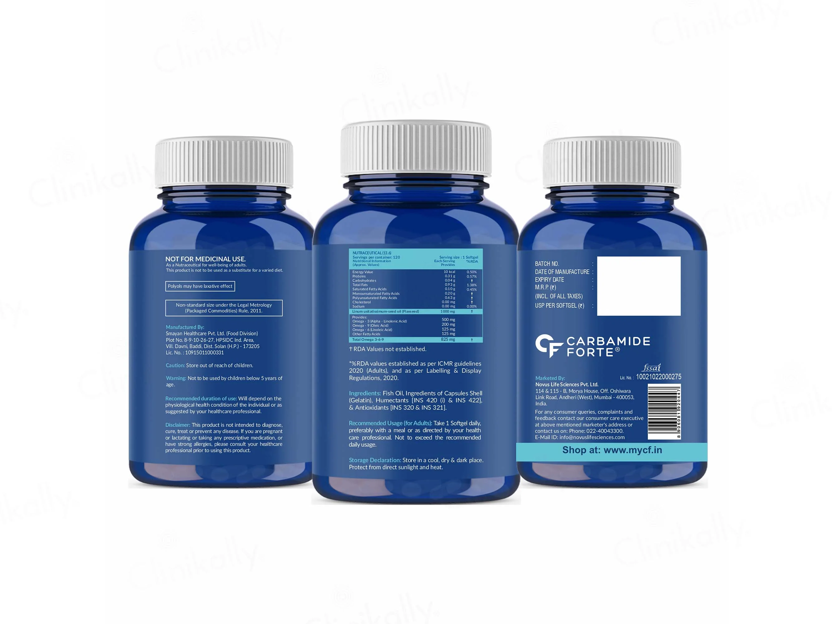 Carbamide Forte Cold Pressed Flaxseed Oil 1000mg Capsule - Image 10