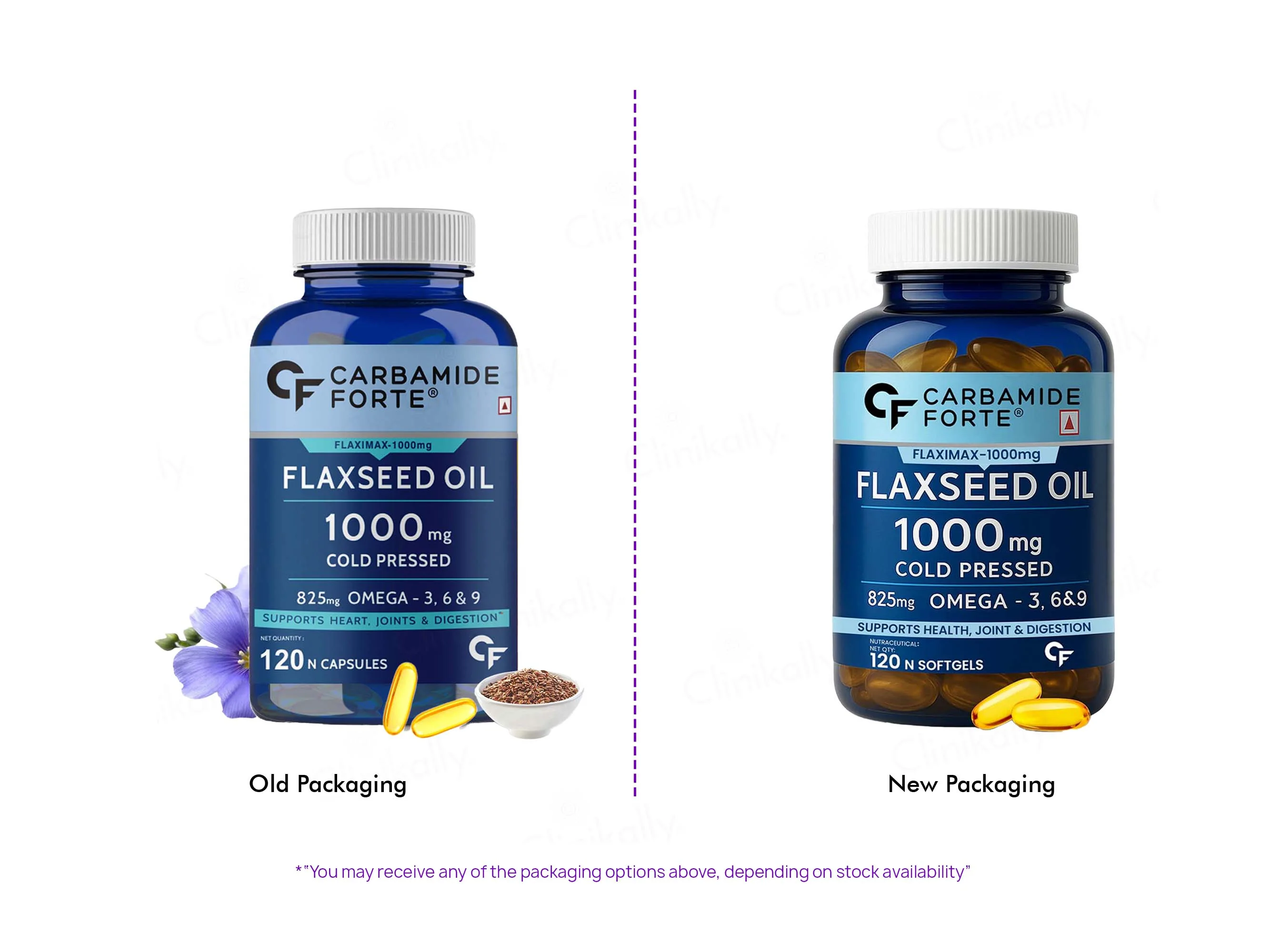 Carbamide Forte Cold Pressed Flaxseed Oil 1000mg Capsule - Image 2