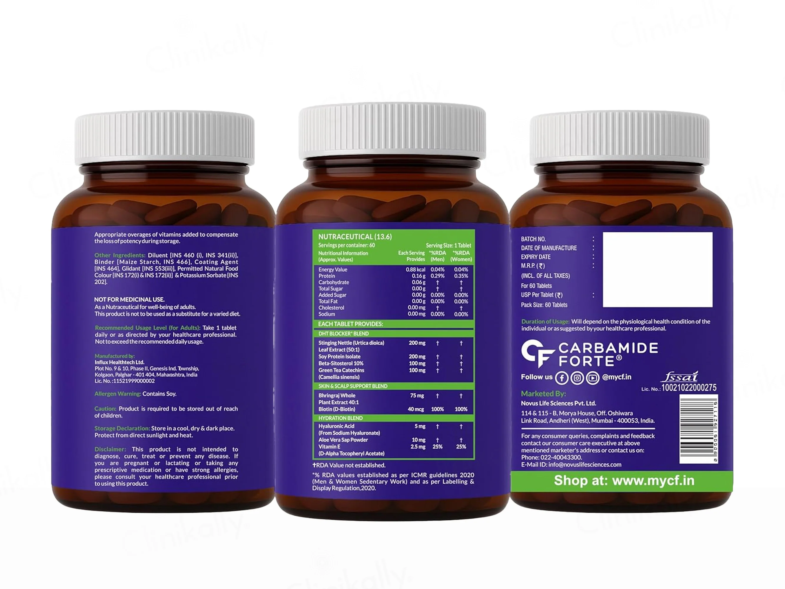 Carbamide Forte DHT Blocker With Biotin & Hyaluronic Acid Tablet For Healthy Hair & Skin - Image 10
