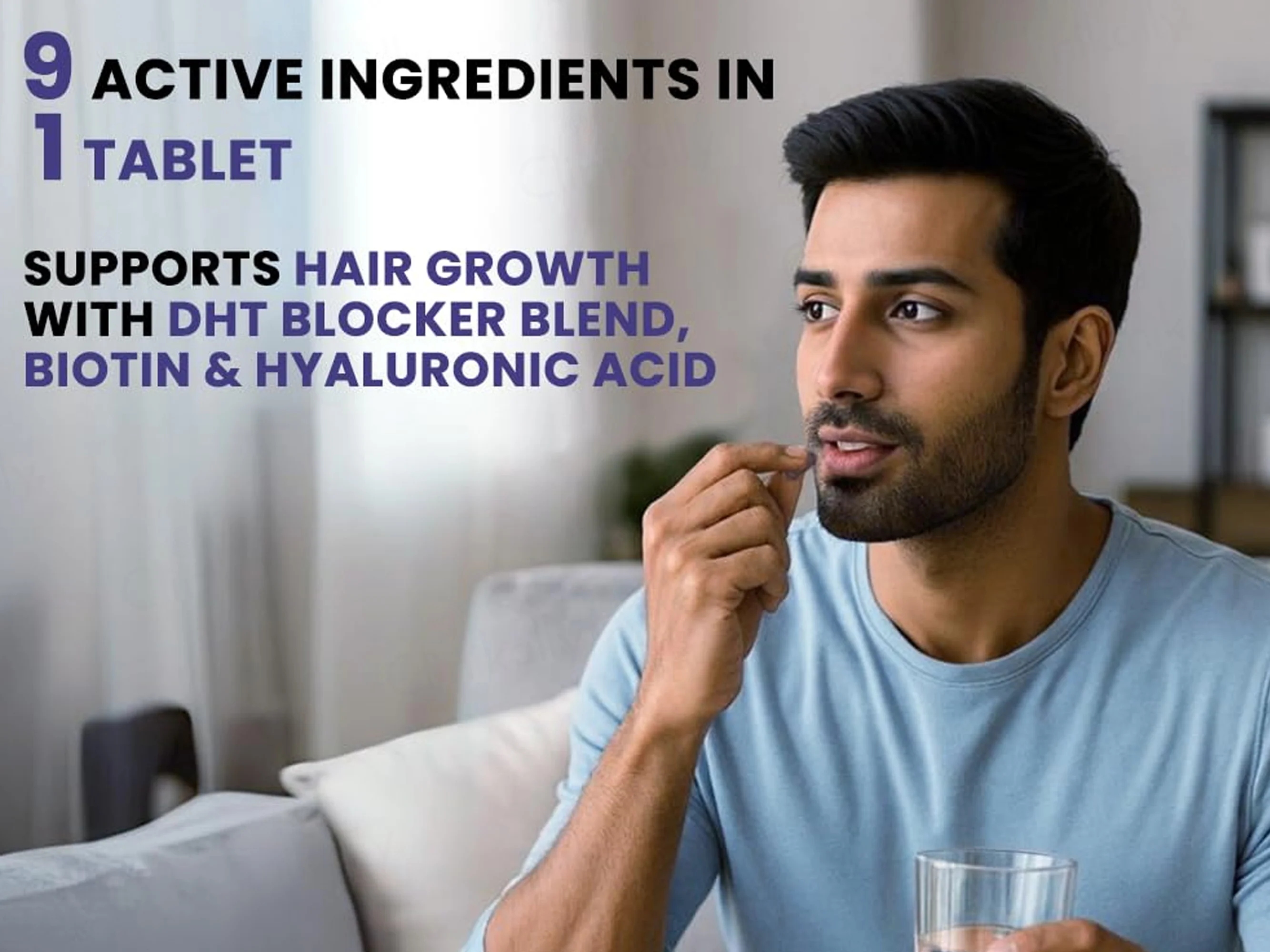 Carbamide Forte DHT Blocker With Biotin & Hyaluronic Acid Tablet For Healthy Hair & Skin - Image 9