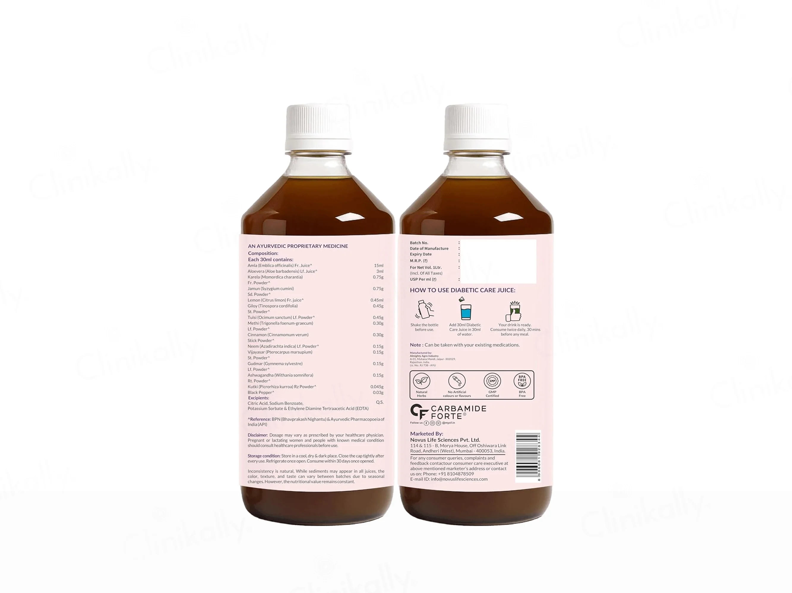 Carbamide Forte Diabetic Care Sugar Free Juice For Healthy Blood Sugar Levels - Image 9