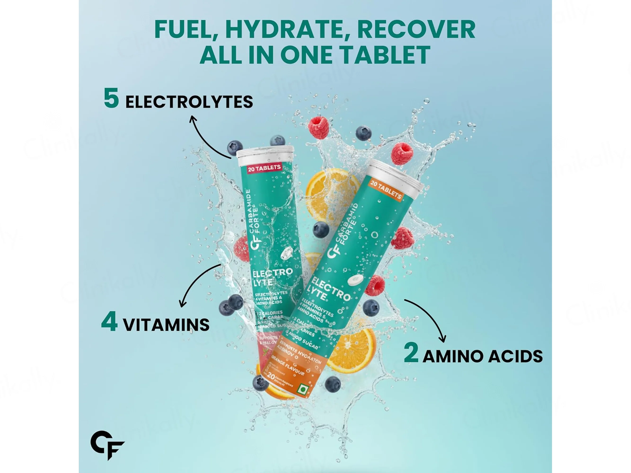 Carbamide Forte Electrolyte Effervescent Tablet - Mixed Berry & Orange Flavour - Image 9